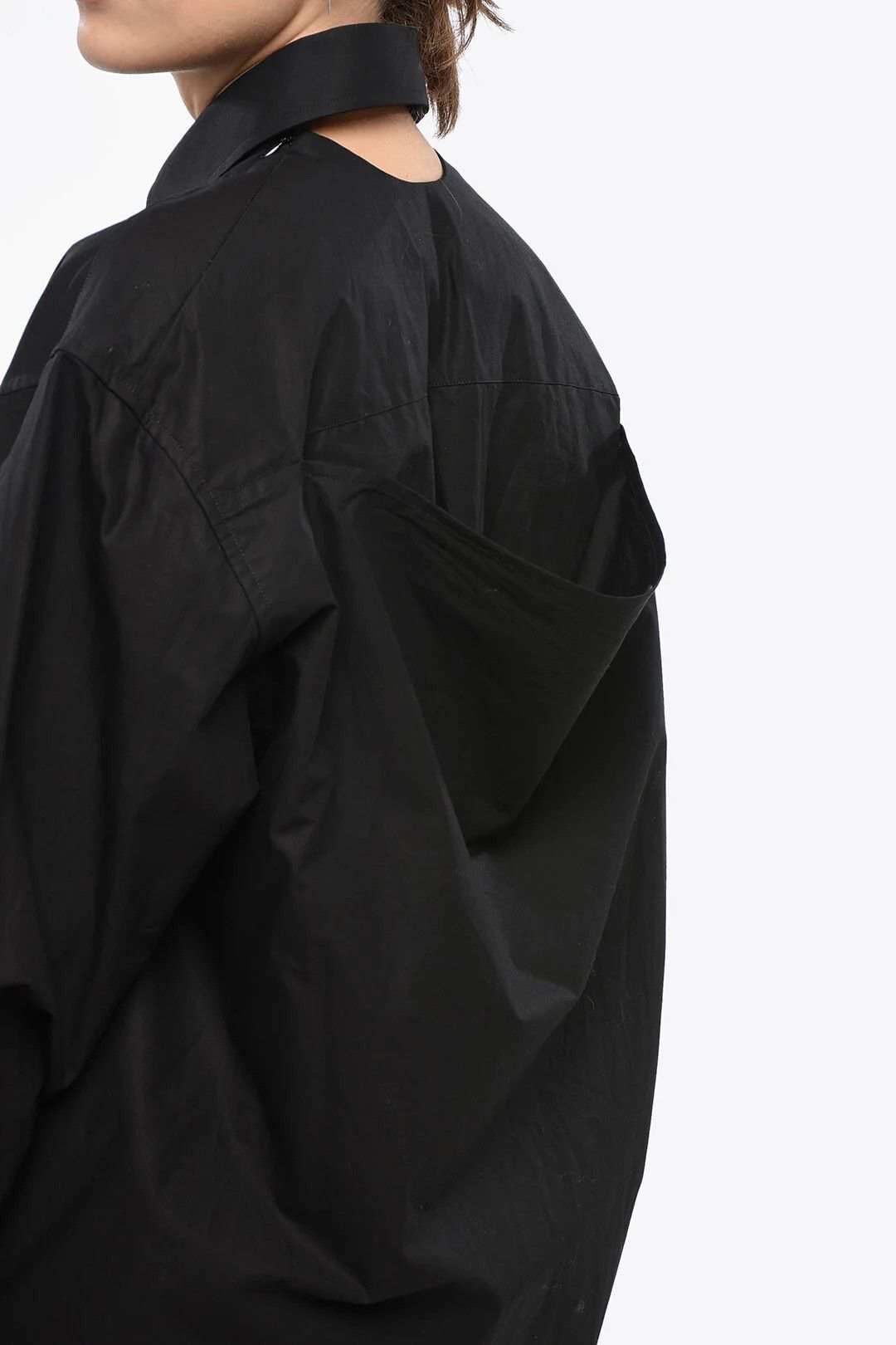 Balenciaga og1mm0326 Poplin Chemisier Shirt in Black Size S / US 4 / IT 40 - 3 Thumbnail