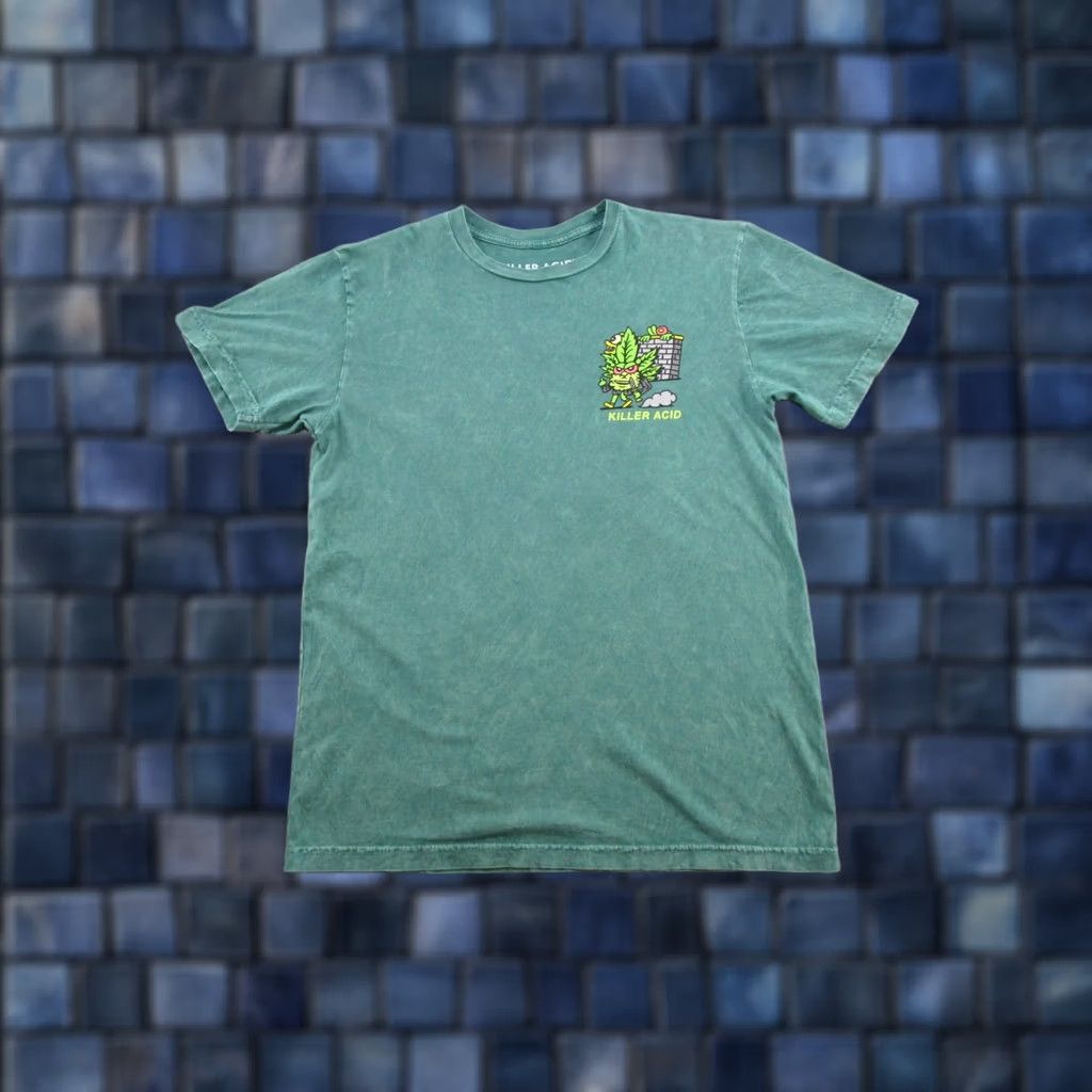 Vintage Killer Acid T-Shirt Shirt Men Size M Green Cotton Short Sleeve Crew Neck Graphic Tee Limited Edition Stoner Marijuana All Seasons Size US M / EU 48-50 / 2 - 1 Thumbnail