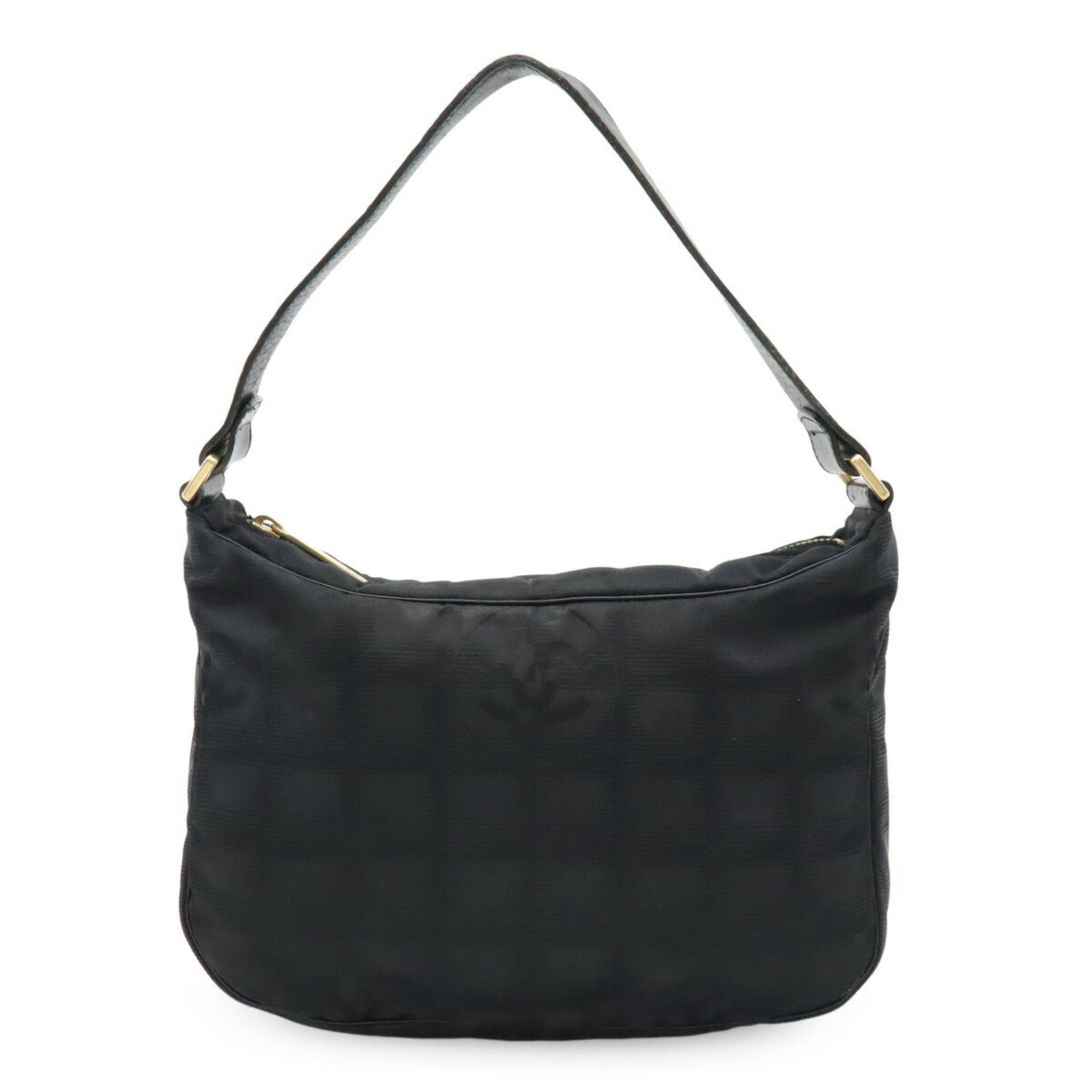 Chanel New Travel Line Shoulder Bag Handbag Nylon Black A20516, Women's