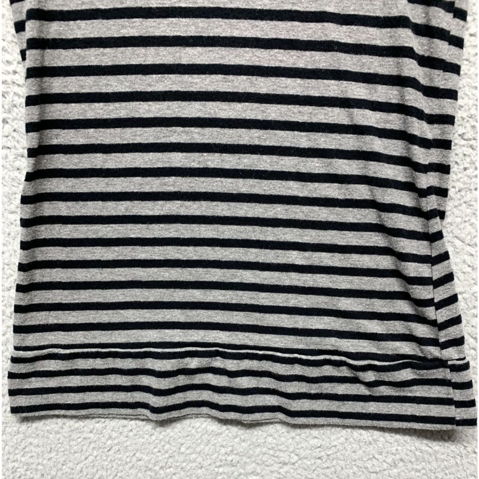 Vintage POOF Women’s Top Size M Gray Black Full Length Sleeves Button Stretch Knit Blended Fabric Long Sleeve Tee Womens Size M / US 6-8 / IT 42-44 - 3 Thumbnail
