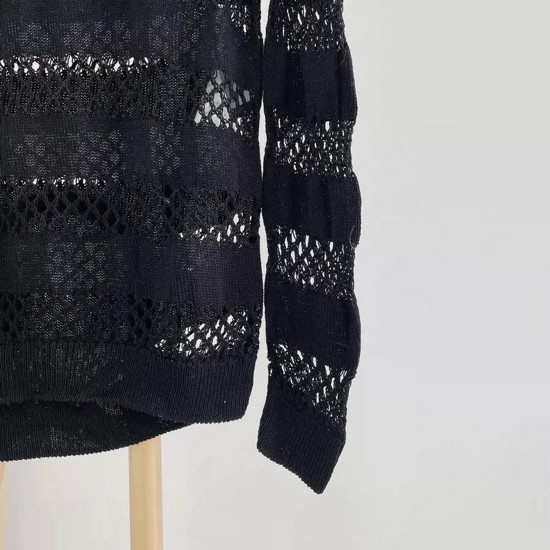 Dior Dior Black hollow round-neck sweater knitted top Size S / US 4 / IT 40 - 4 Thumbnail