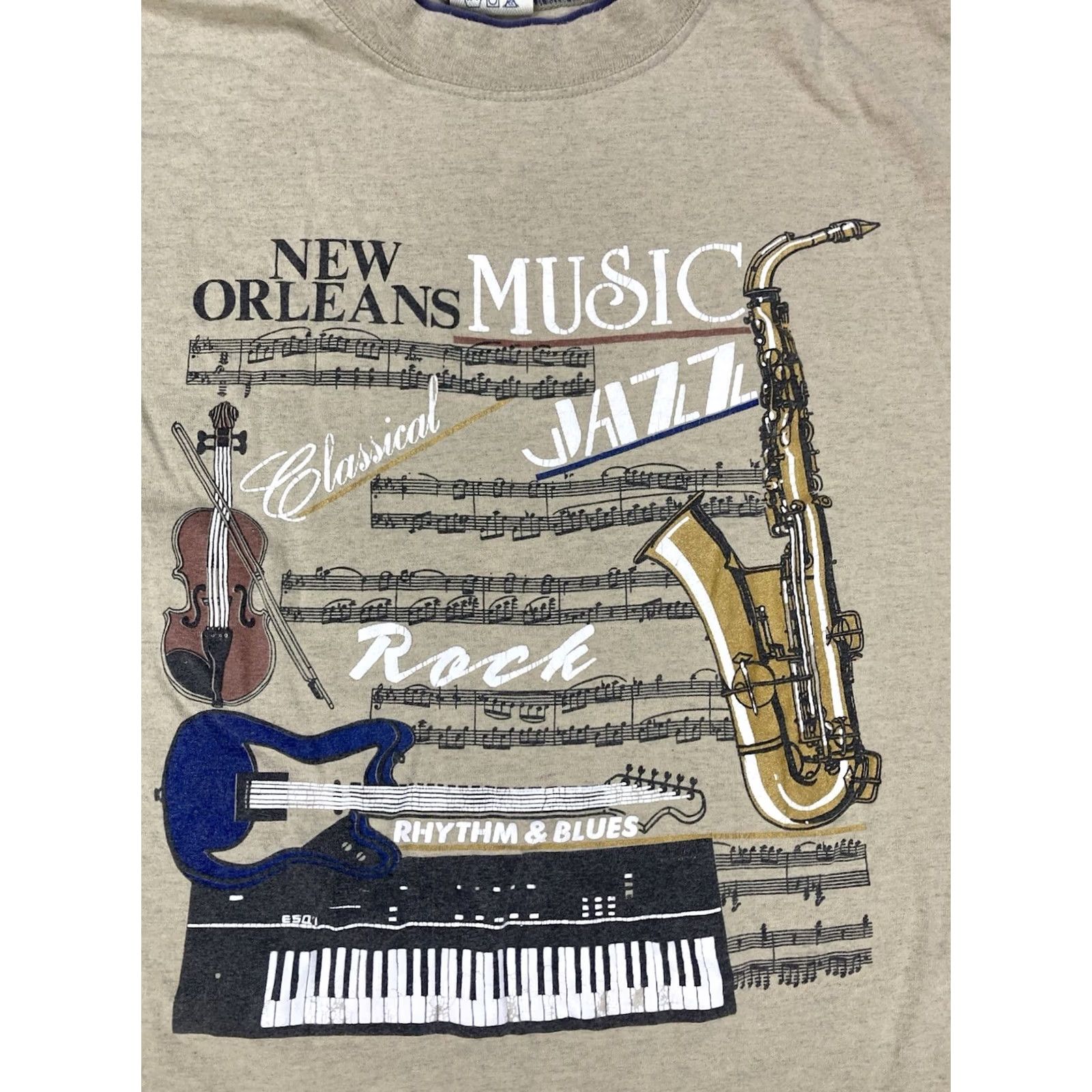 Vintage VINTAGE Alore New Orleans Jazz Graphic T-shirt Men XL Short Sleeve USA 90s Size US XL / EU 56 / 4 - 2 Thumbnail