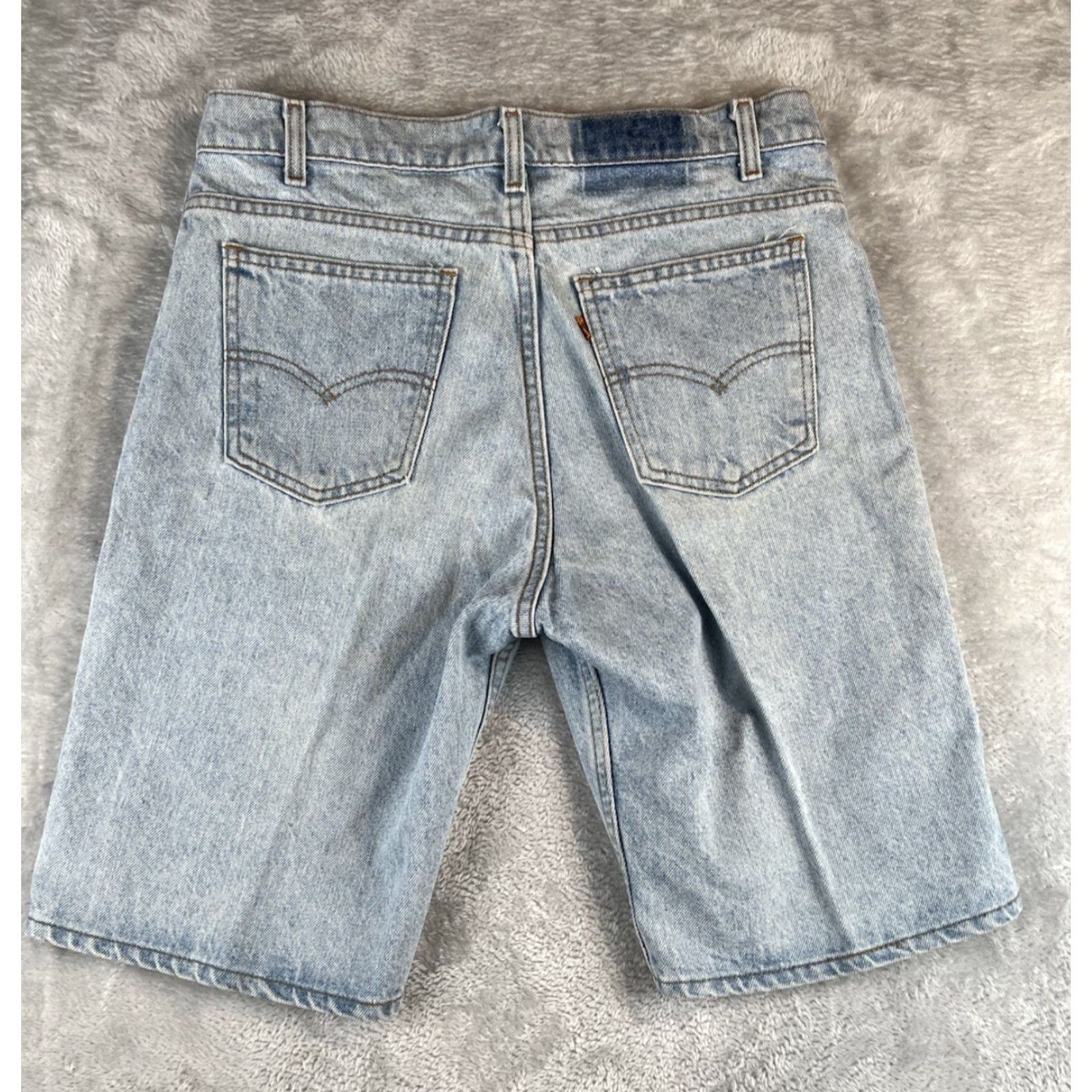 Levi's VINTAGE Levi's 550 Shorts Men 29 Blue Denim 100% Cotton Relaxed Fit 90s Orange Tab Jorts Casual Size US 29 - 2 Thumbnail