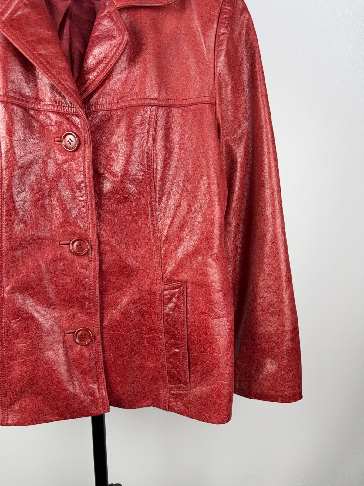 Leather Vintage 90s Avant Garde Leather Biker MOTO Y2K Jacket Size S / US 4 / IT 40 - 4 Thumbnail