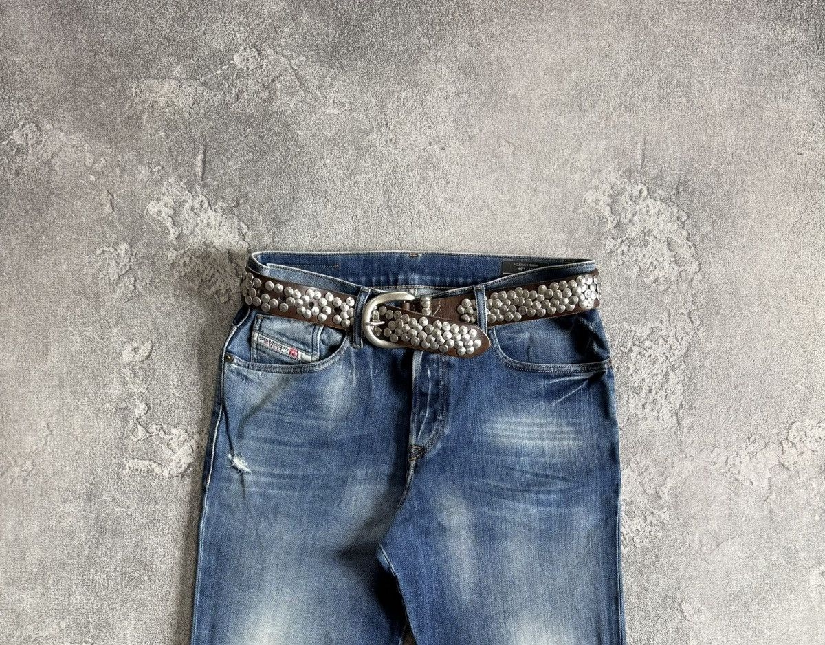 If Six Was Nine Retro leather metal rhinestones belt Y2K L.G.B. 90s opium Size ONE SIZE - 1 Thumbnail