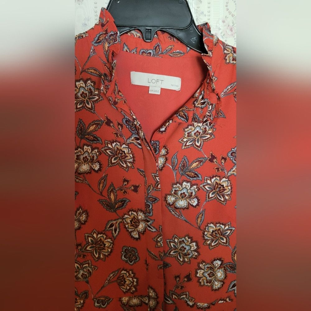 Loft Loft Dress Size 00 Petite Floral Long Sleeve w Slit Side Po Size XXS / US 00 / IT 34 - 4 Thumbnail