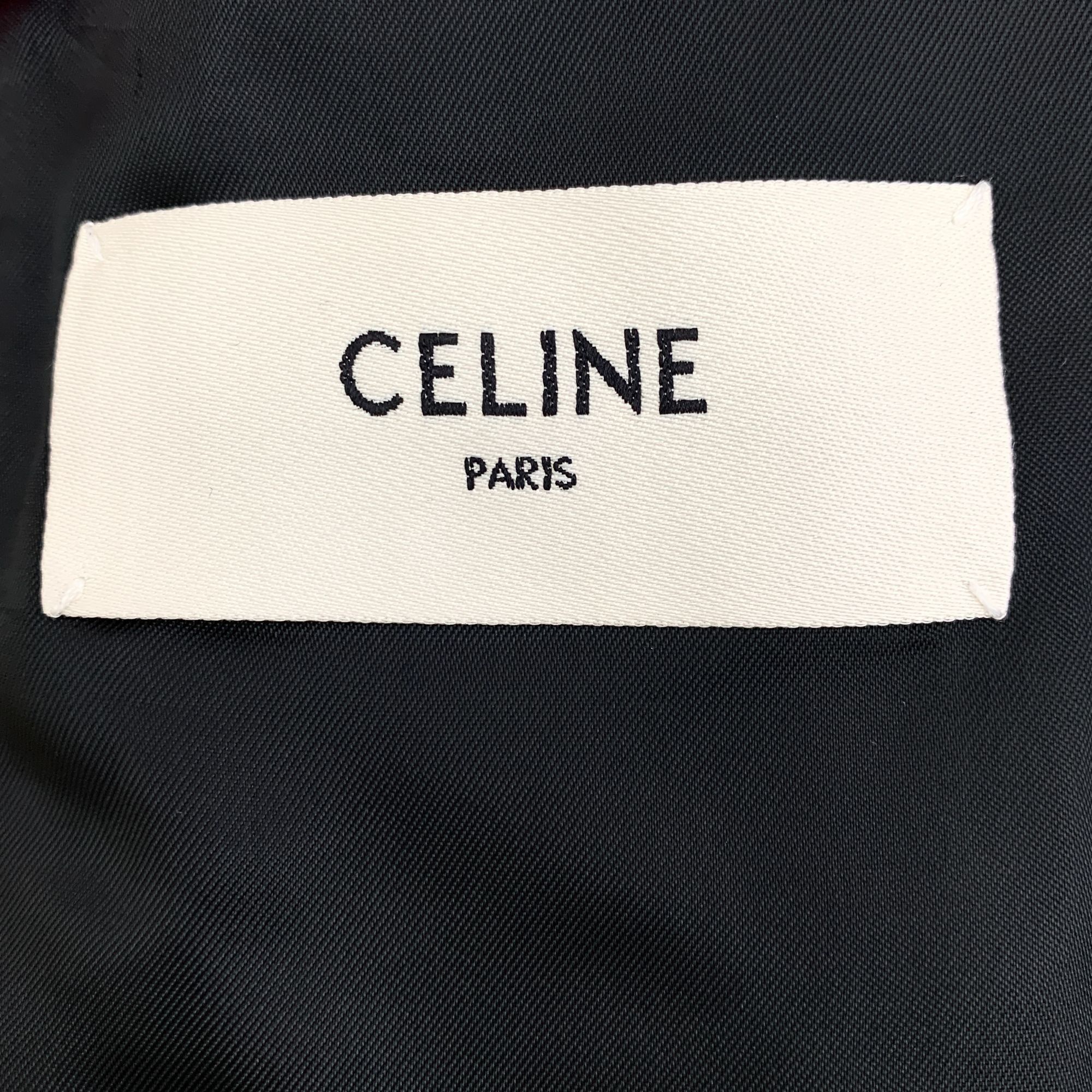 Celine Celine Grey Checkered Wool Lapel Single-Breasted Long-Sleeve Size XS / US 0-2 / IT 36-38 - 2 Thumbnail