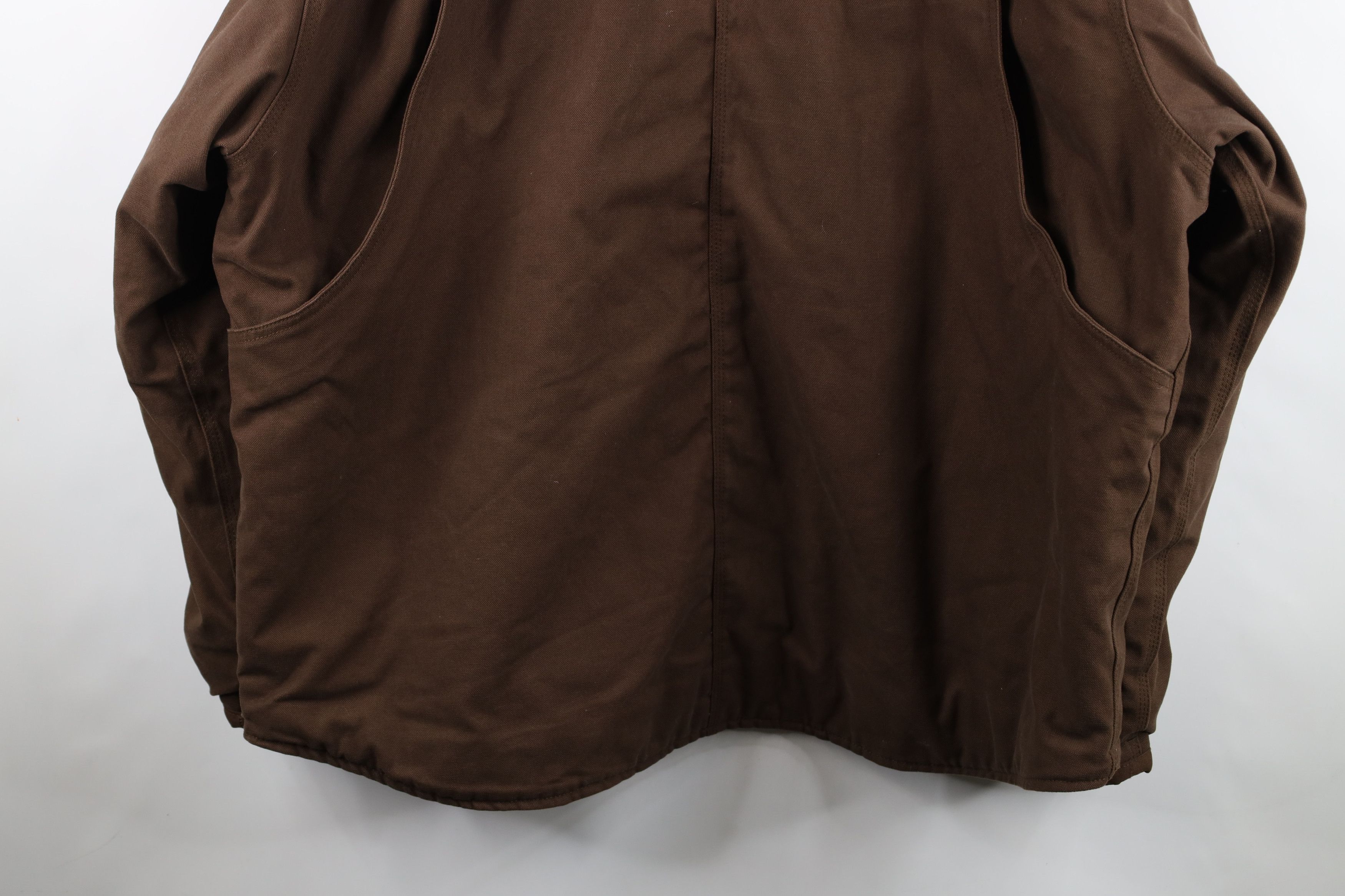 Vintage Vintage Y2K Streetwear Lined Canvas Hooded Jacket Brown Size US XXL / EU 58 / 5 - 14 Thumbnail