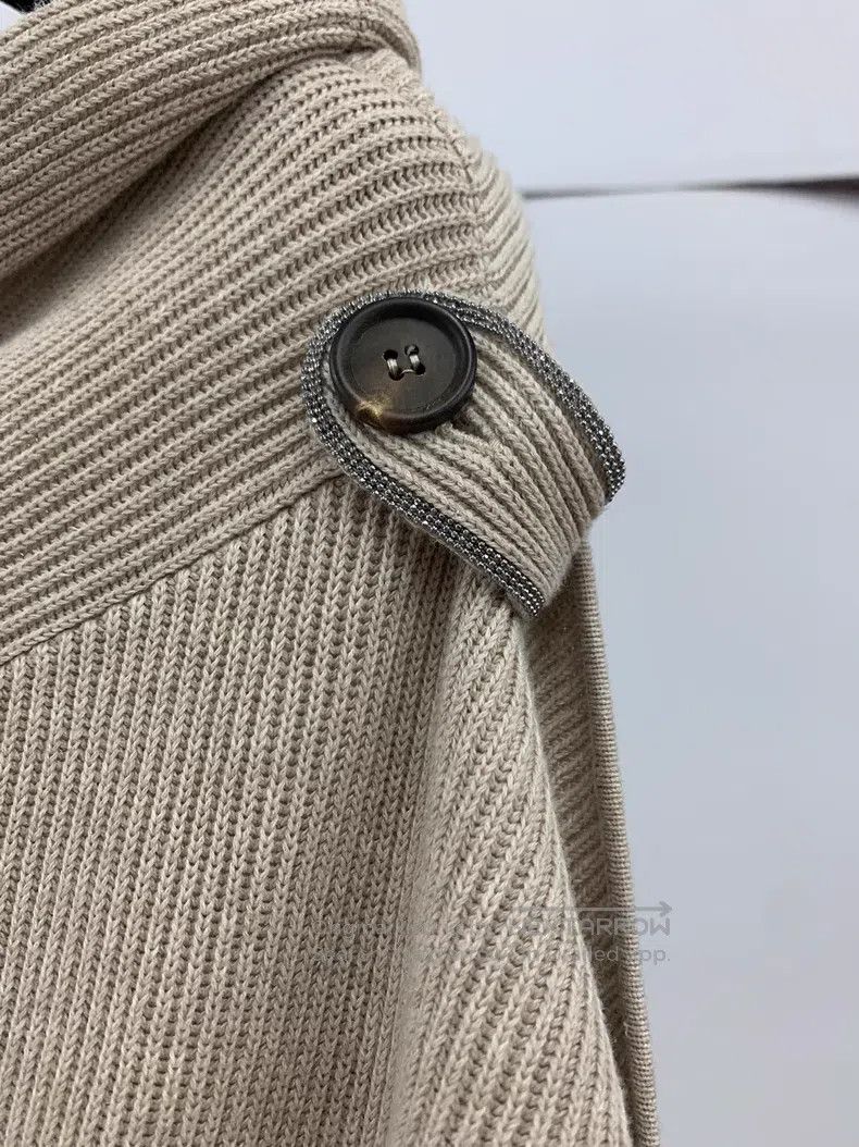 Brunello Cucinelli Brunello Cucinelli Shoulder-dropped beaded asymmetrical kn Size S / US 4 / IT 40 - 2 Thumbnail