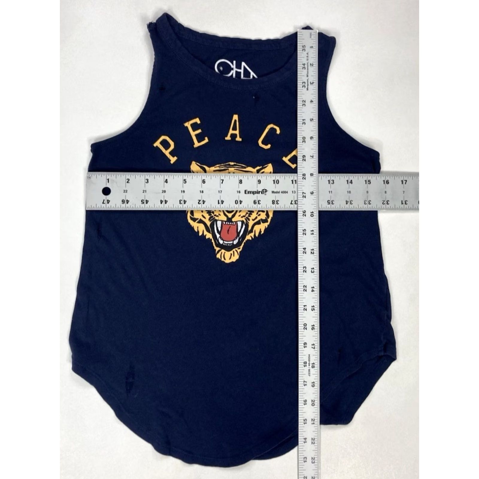 Vintage VINTAGE Chaser Peace Tiger Graphic Tank Top Shirt Women XS Blue Sleeveless Distressed Size XS / US 0-2 / IT 36-38 - 6 Thumbnail