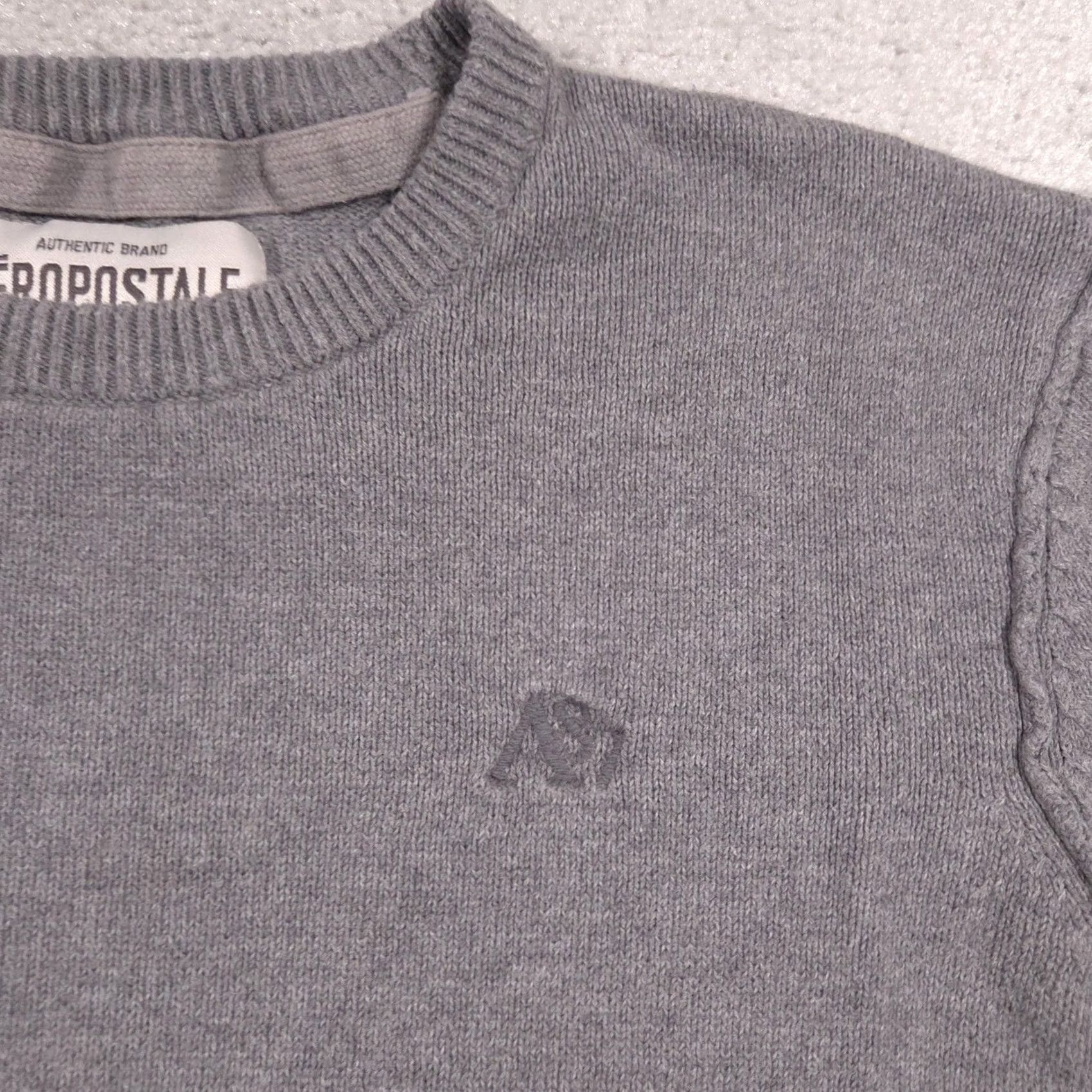 Aeropostale Aeropostale Sweater Womens Medium Gray Cotton Crewneck Pullover Long Sleeve Logo Size M / US 6-8 / IT 42-44 - 4 Thumbnail