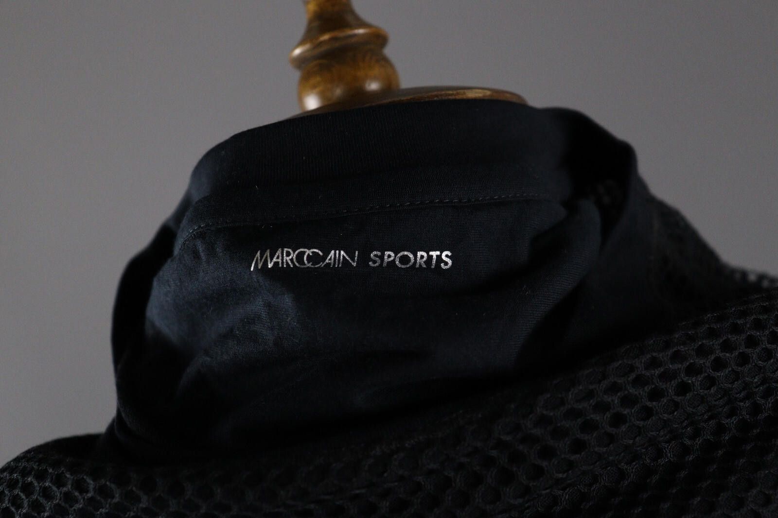 Designer Marc Cain Sports Black Crochet Knit Pullover Top Size 1 Size M / US 6-8 / IT 42-44 - 8 Thumbnail