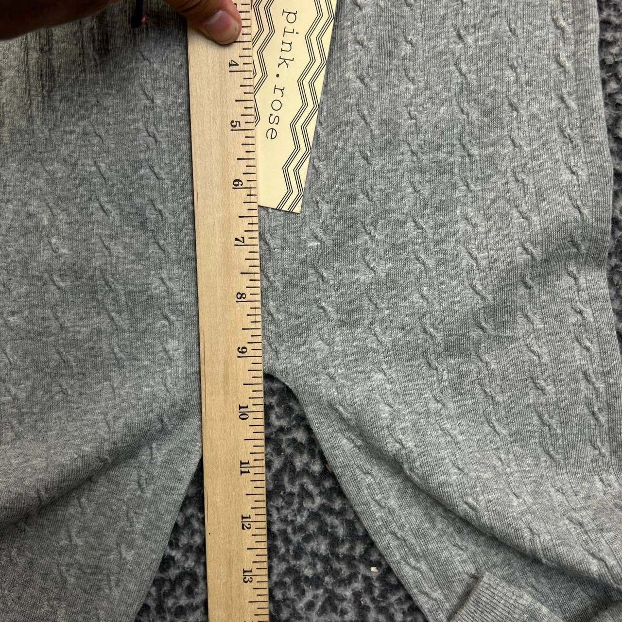Other Pink Rose Leggings Women M Gray Cable Knit Stretch 24x30 New Size 24" / US 00 / IT 34 - 6 Thumbnail