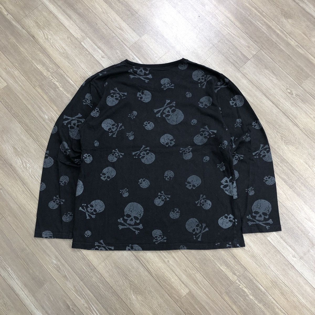 If Six Was Nine × Japanese Brand 2000s Gang Baster Poem Skull Grunge Lgb Striped LongSleeve Size US L / EU 52-54 / 3 - 13 Thumbnail
