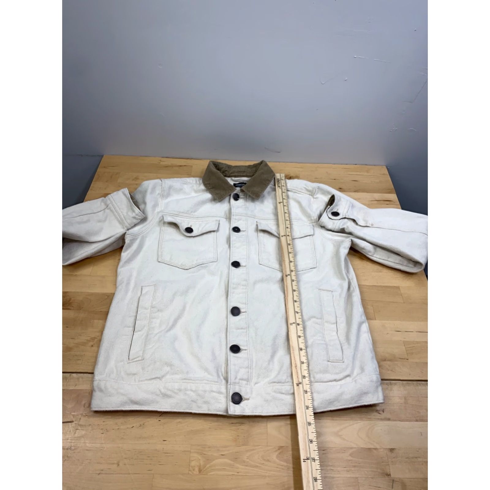 Vintage VINTAGE Jeremiah Trucker Jacket Mens S Beige Casual Button Size US S / EU 44-46 / 1 - 4 Thumbnail