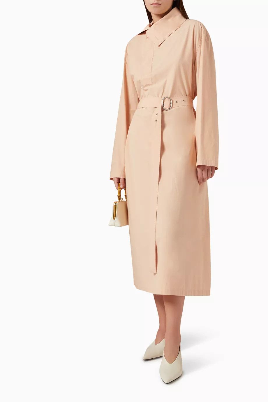 Jil Sander o1w1db10825 Midi Dress in Pink Size XL / US 12-14 / IT 48-50 - 2 Thumbnail