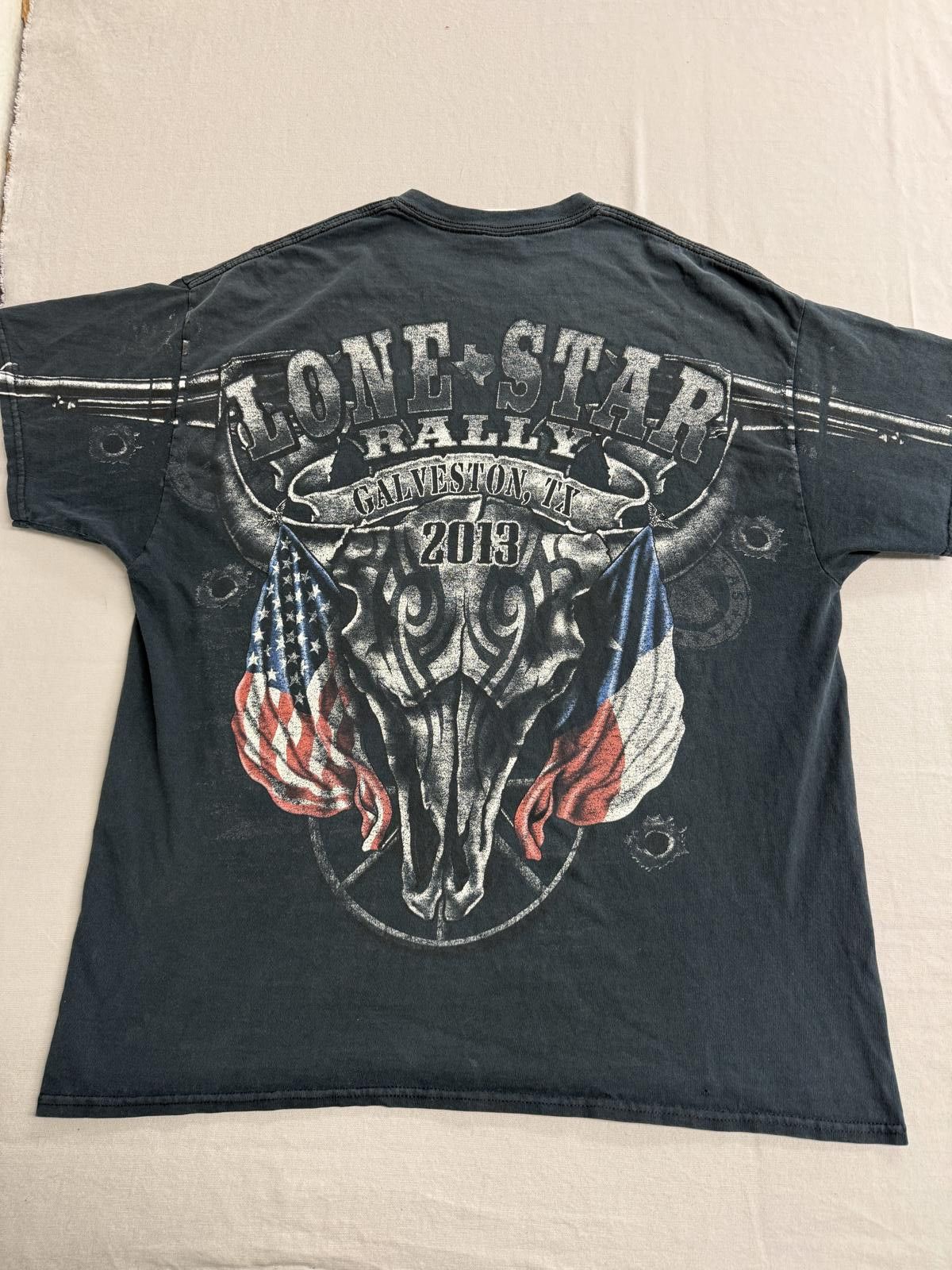 Gildan Faded Biker Texas T-shirt Galveston Lonestar Rally 2013 XL Size US XL / EU 56 / 4 - 2 Thumbnail