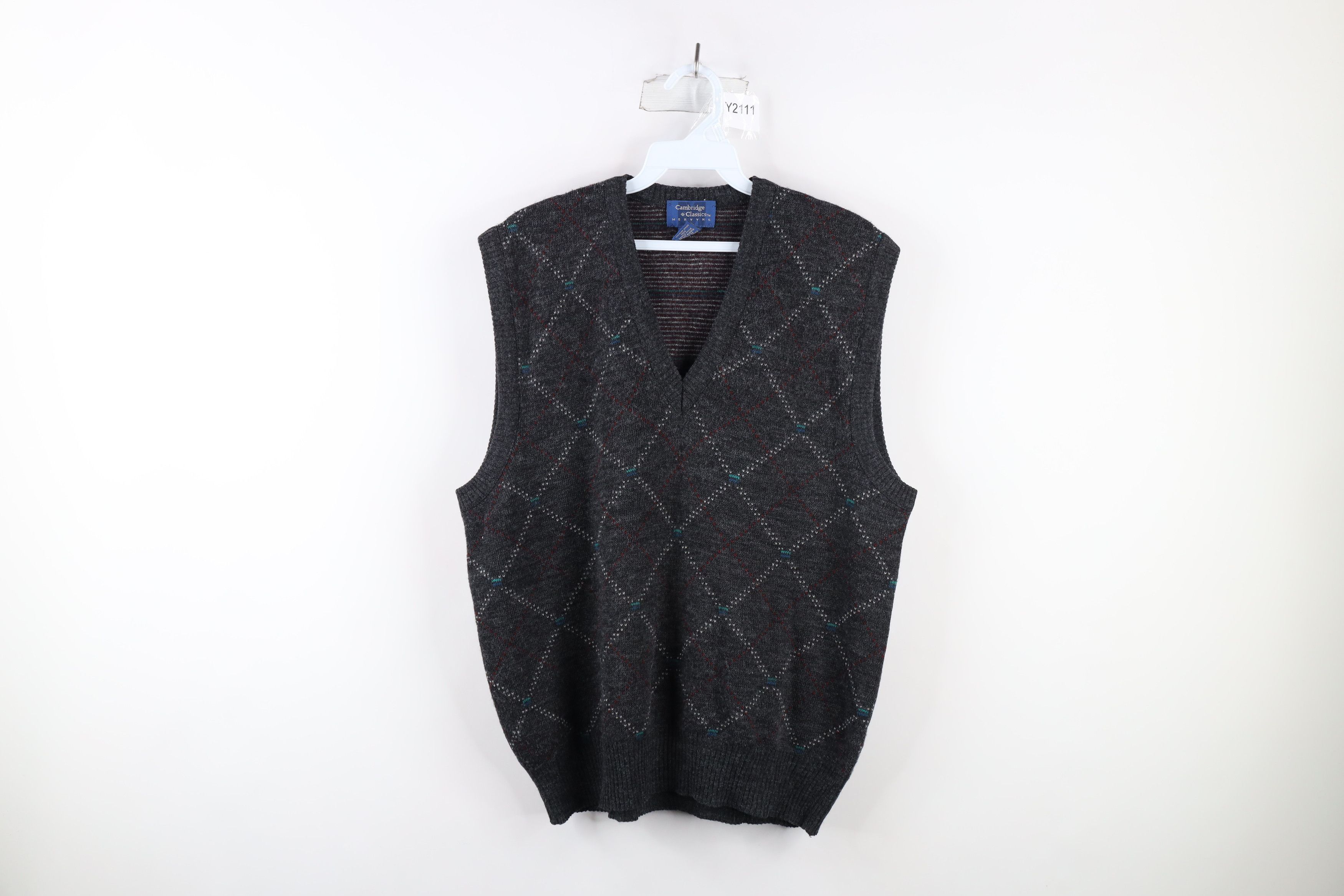 Vintage 90s Streetwear Argyle Diamond Knit Sweater Vest