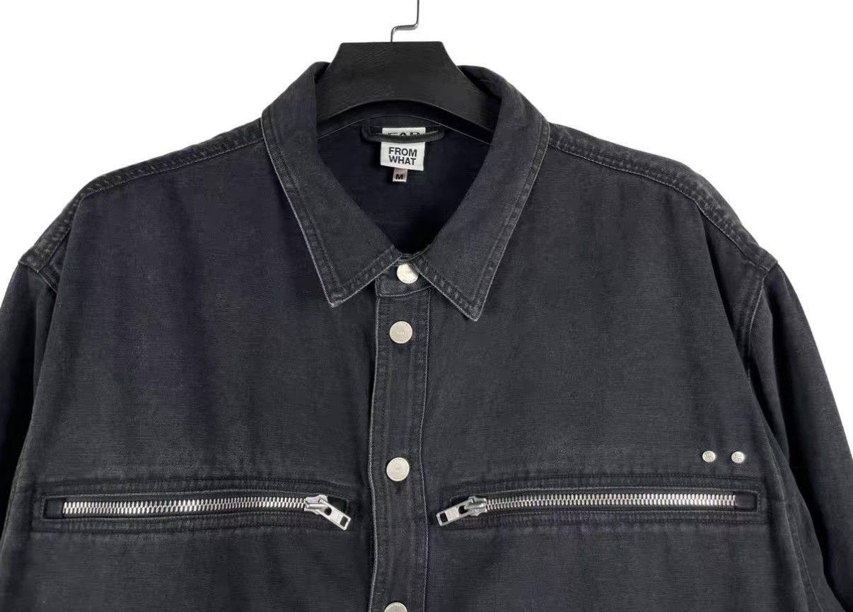 FAR FROM WHAT Far Archive Distressed Washed Multi-Zip Denim Jacket J31 Size US M / EU 48-50 / 2 - 3 Thumbnail