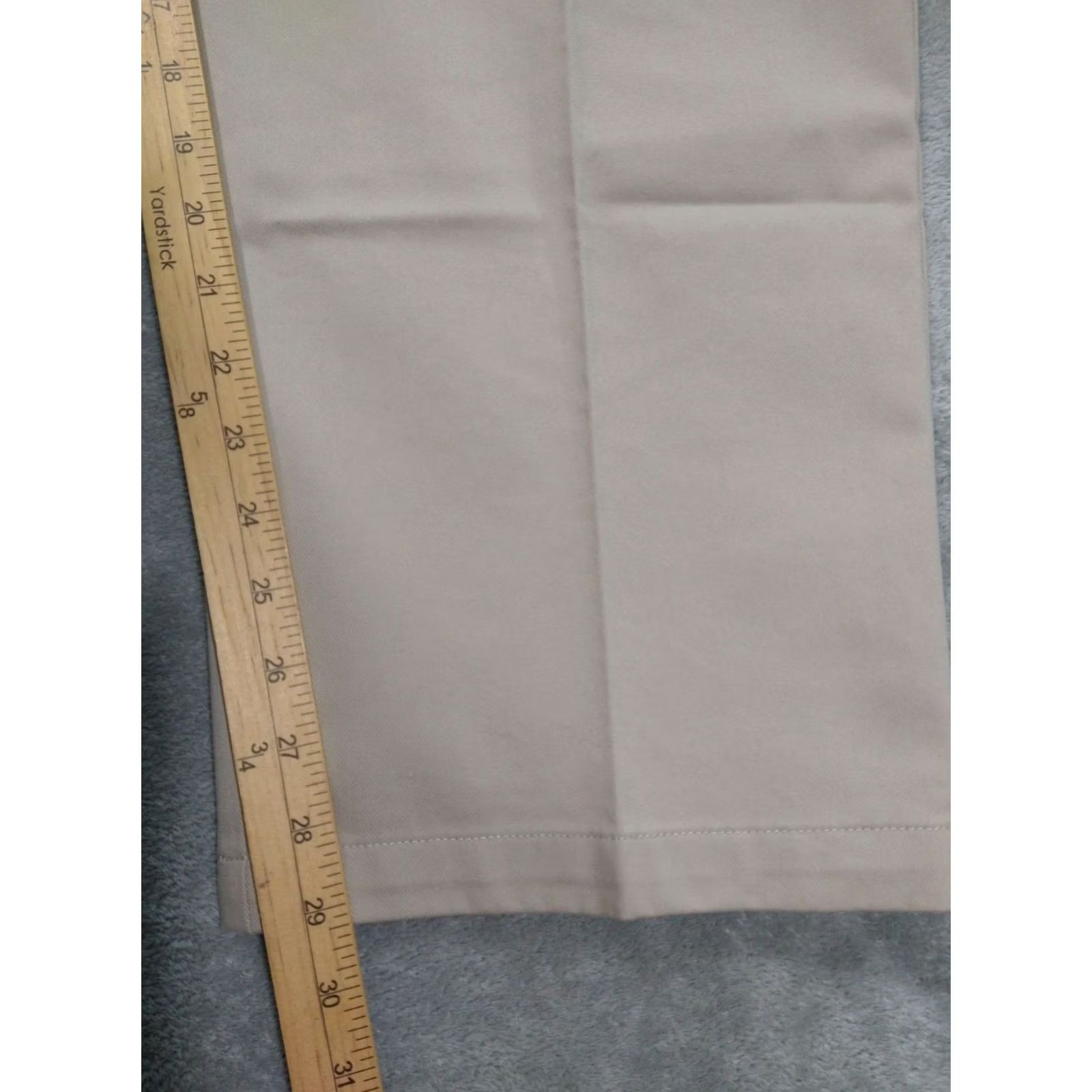 Haggar Haggar Pants Mens 42x29 Beige Khakis Classic Fit Flat Front Comfort Waist Cotton Straight Leg 42in Beige Mens Size US 42 / EU 58 - 5 Thumbnail