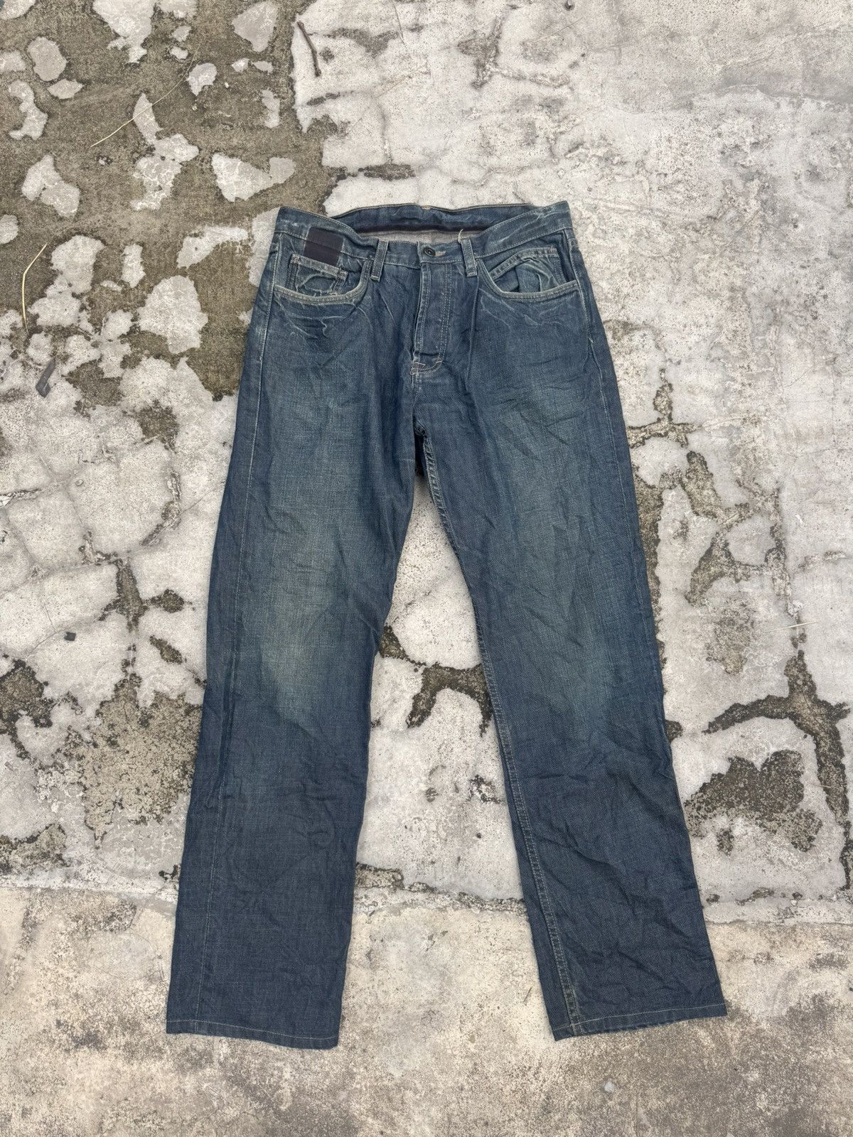 Rick Owens Rare Rick Owens Slab Denim Washed Waxed Black Jeans Size US 30 / EU 46 - 1 Thumbnail