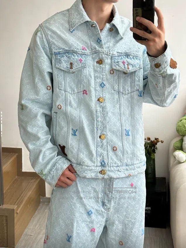 Louis Vuitton Louis Vuitton Tyler Pfeiffer Light Blue Full Print Denim J Size US L / EU 52-54 / 3 - 7 Thumbnail