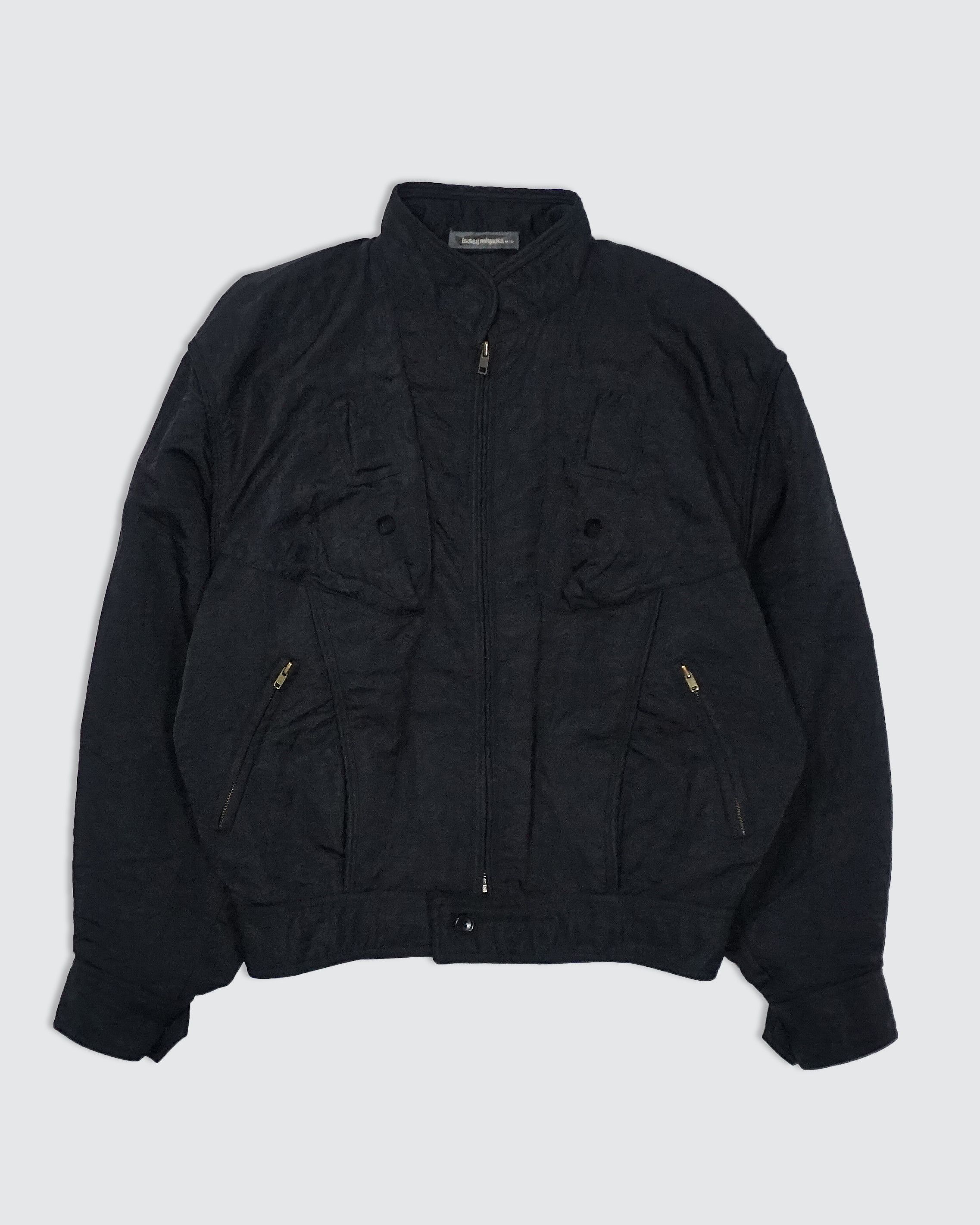 image of Issey Miyake A/w 1985 Inflatable ‘Life Preserver’ Bomber Jacket in Black, Men's (Size Medium)