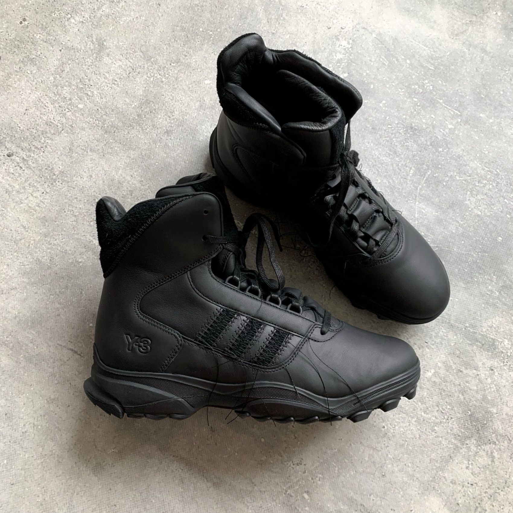 Adidas ADIDAS X YOHJI YAMAMOTO Y-3 GSG9 HIGH BOOTS COMBAT US 7, UK 6.5, EUR 40, BLACK, MEN, BOOT, STRIPED, LEATHER, LACE UP Size US 7 / EU 40 - 2 Thumbnail