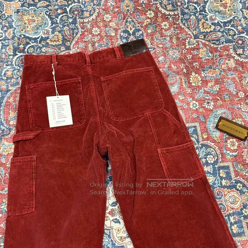 Our Legacy Our Legacy Corduroy Loggers Straight Leg Pants, Red Cordur Size US 30 / EU 46 - 5 Thumbnail