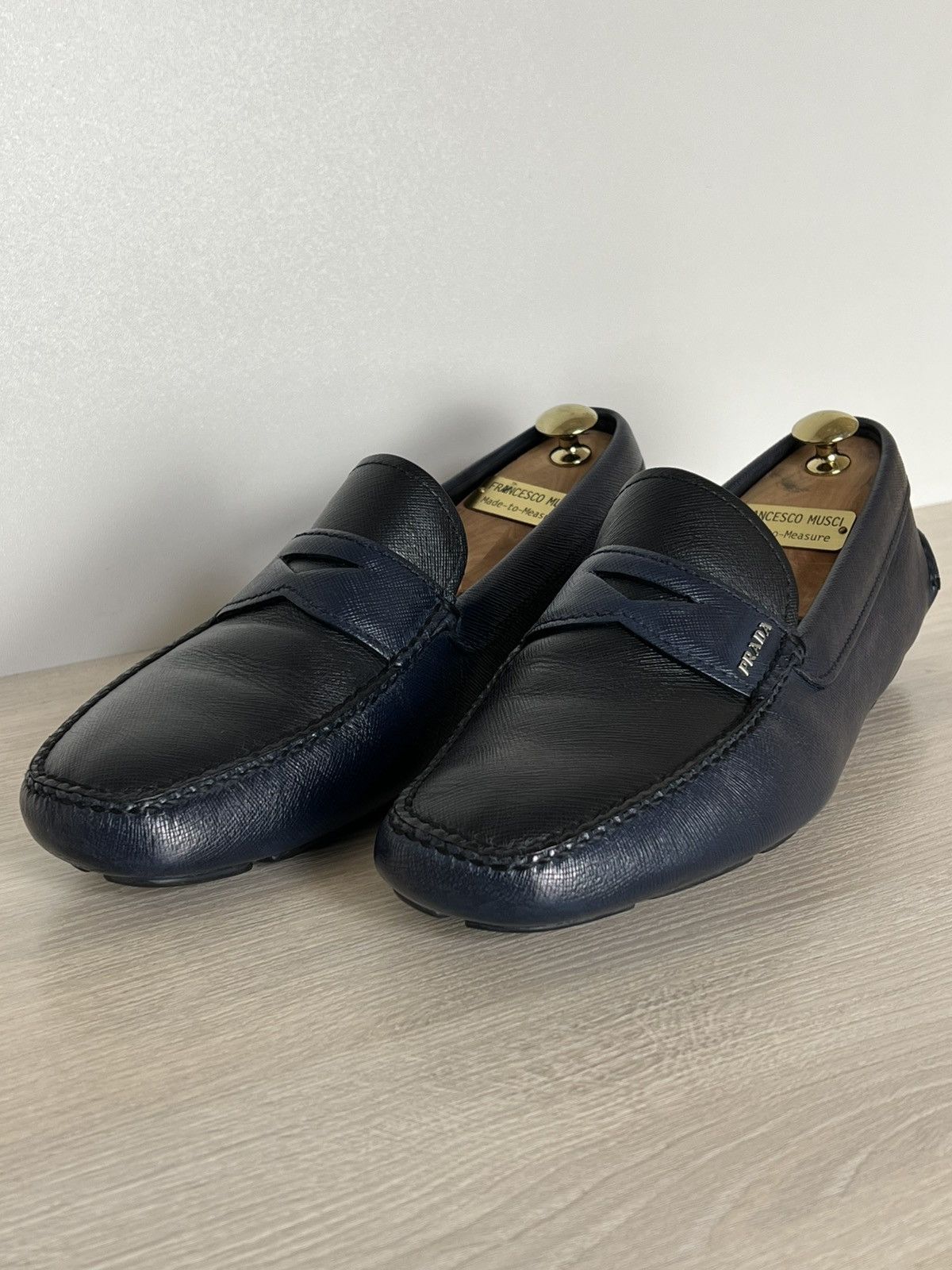 Prada Prada Saffiano Bi-Color Driving Loafers 2DD001 Size US 9.5 / EU 42-43 - 3 Thumbnail