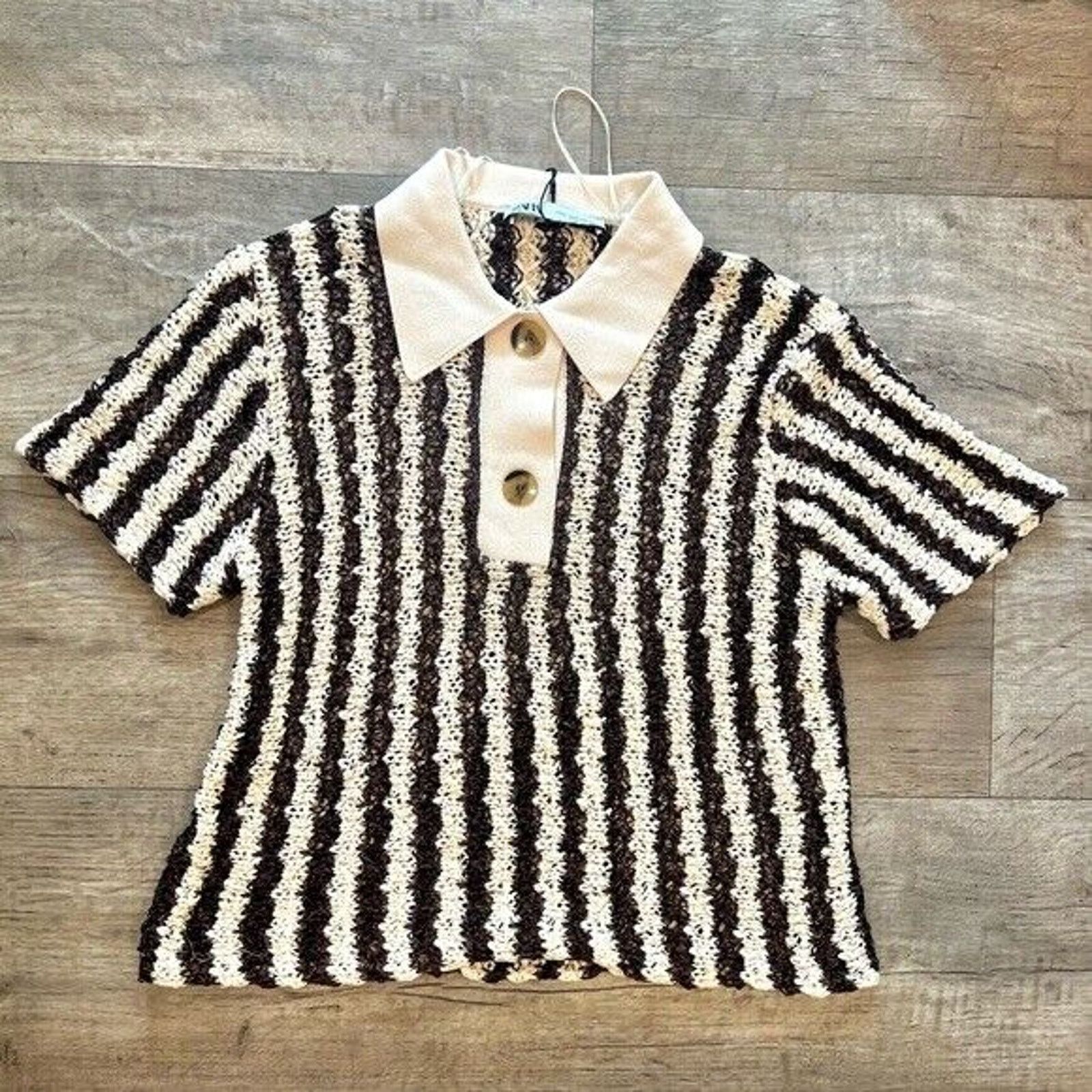 Zara ZARA Openwork Knit Top NWT (L) Size L / US 10 / IT 46 - 21 Thumbnail