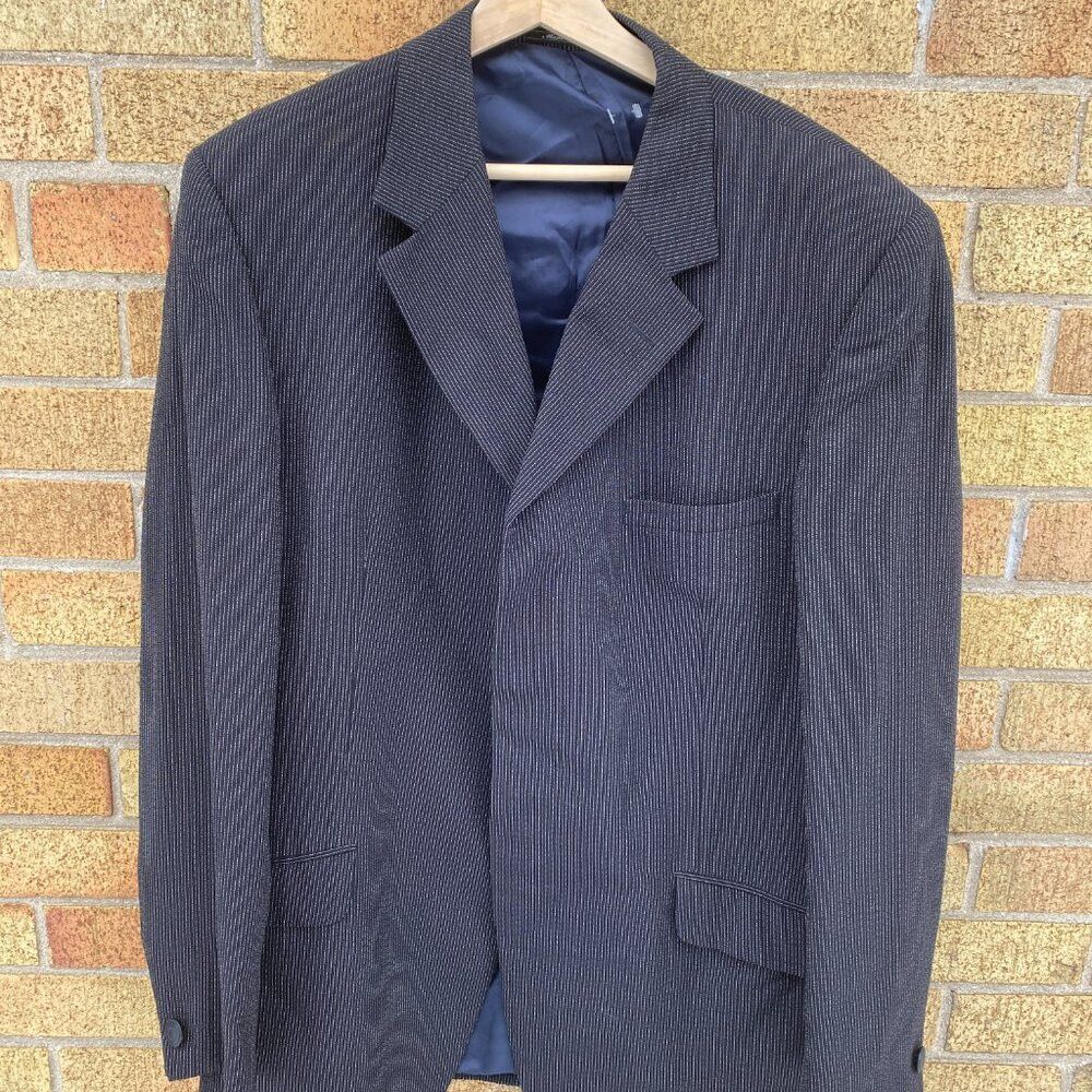 Vintage 90s Versace Classic V2 Striped Suit Jacket Size 56