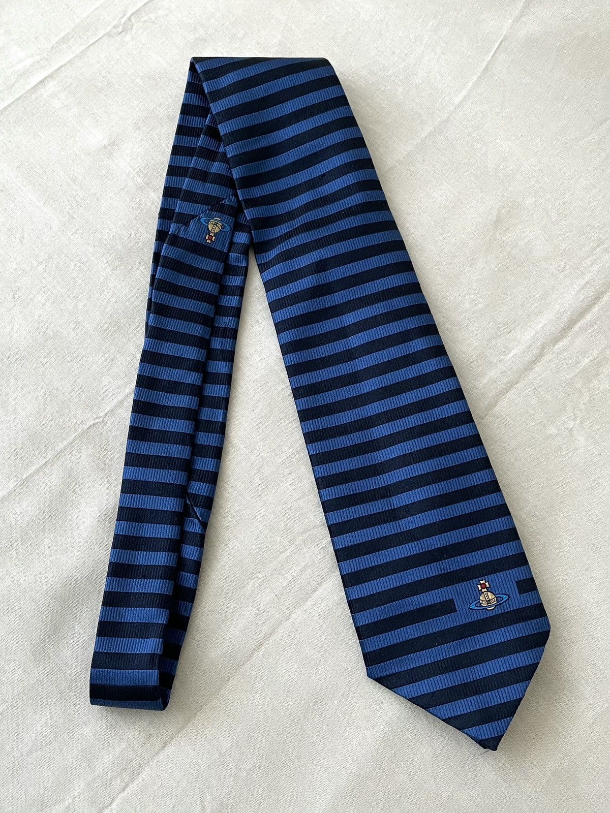 Vivienne Westwood Vivienne Westwood Blue Stripes Silk Necktie Size ONE SIZE - 6 Thumbnail