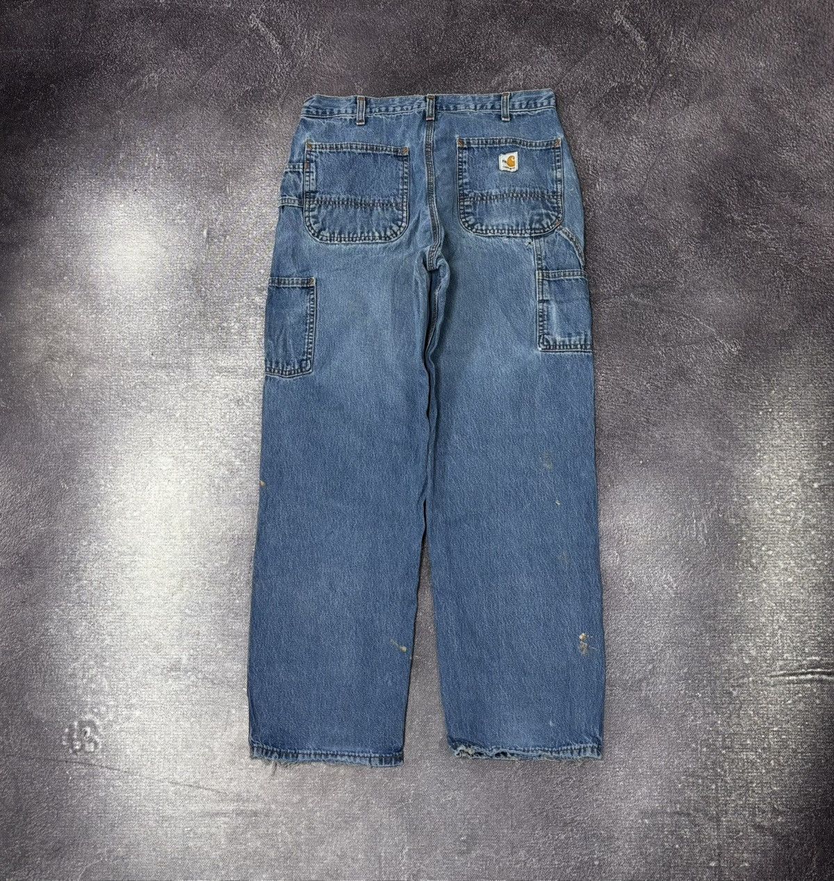 Carhartt Vintage Carhartt Flame Resistant Work Blue Denim Baggy Jeans Size US 33 - 1 Thumbnail