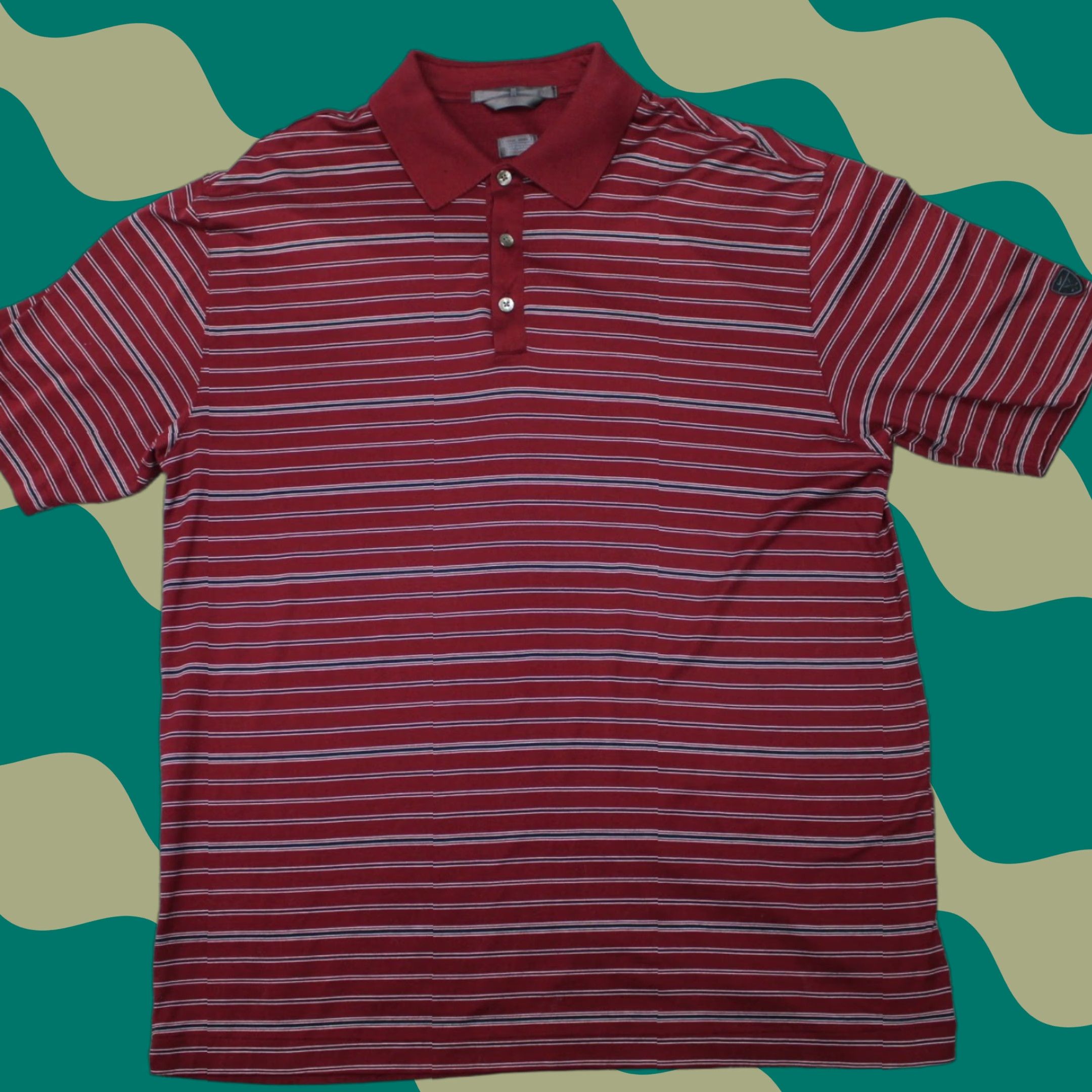 Nike Nike Tiger Woods Polo Shirt Men Large Red/Black Striped S/S Cotton Pullover Size US L / EU 52-54 / 3 - 1 Thumbnail