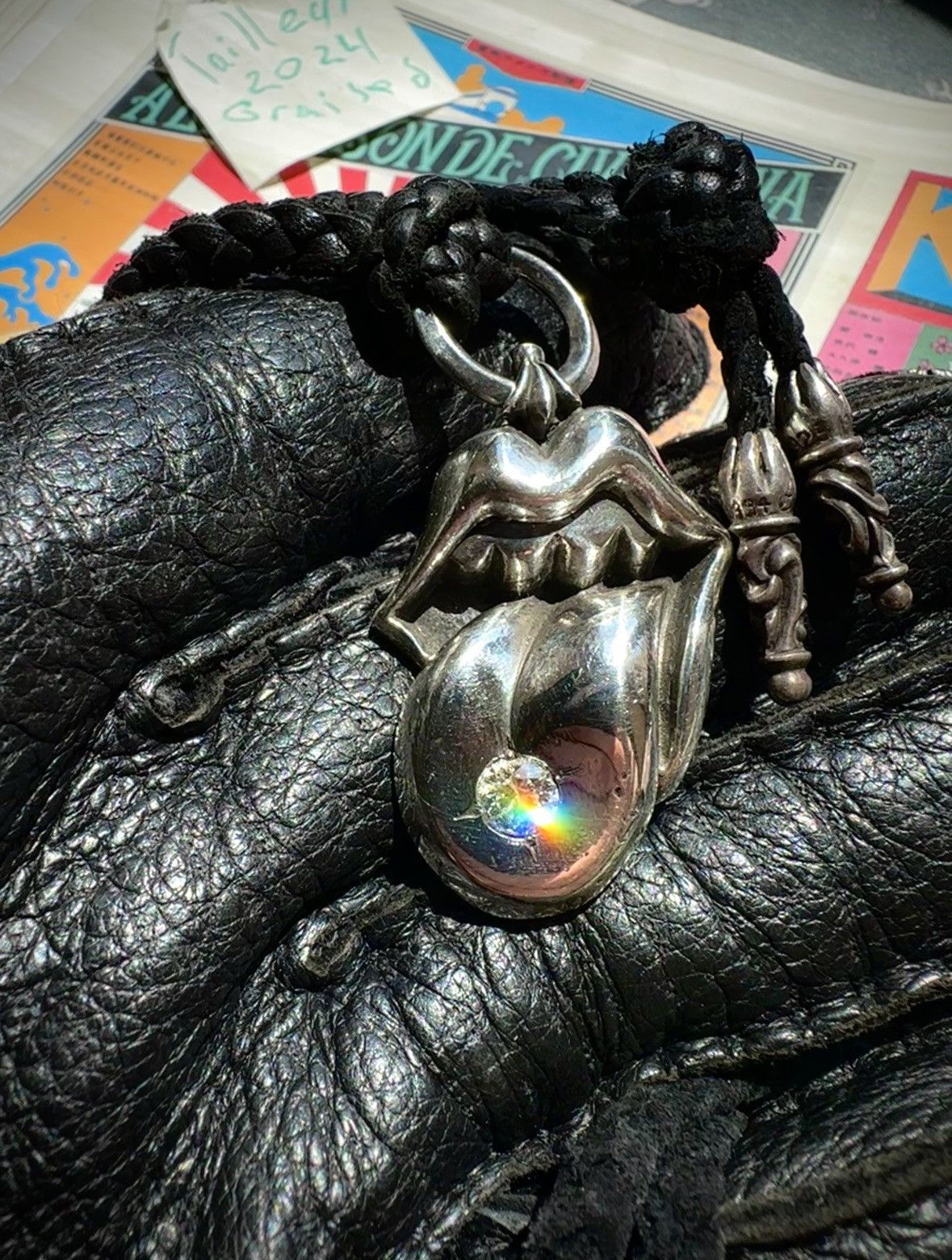 Chrome Hearts Chrome Hearts Large Diamond Rolling Stones Pendant Top Grailed