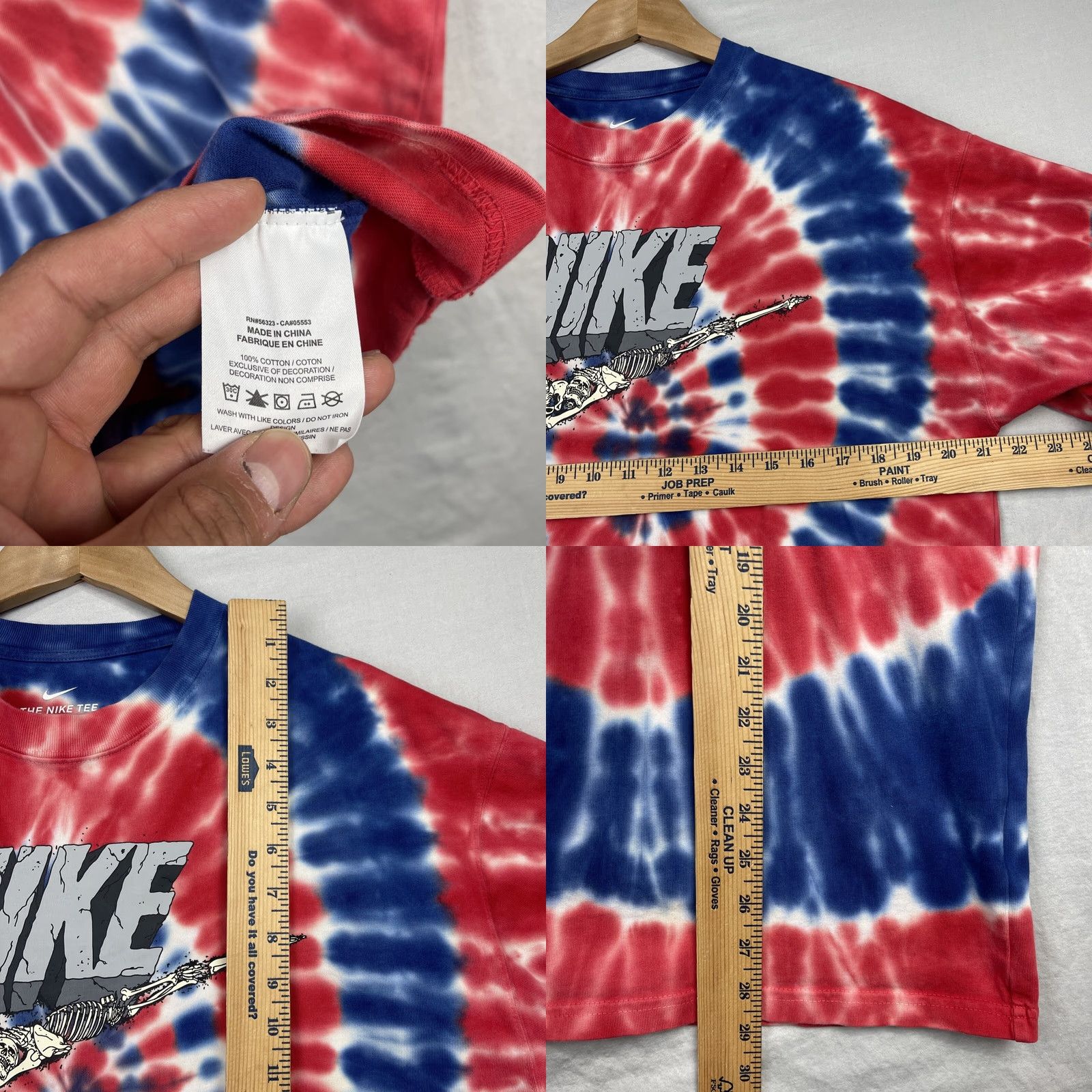 Nike Nike Shirt Mens Medium Red Tie Dye Skeleton Swoosh Exploration Series Dream Team Size US M / EU 48-50 / 2 - 8 Thumbnail