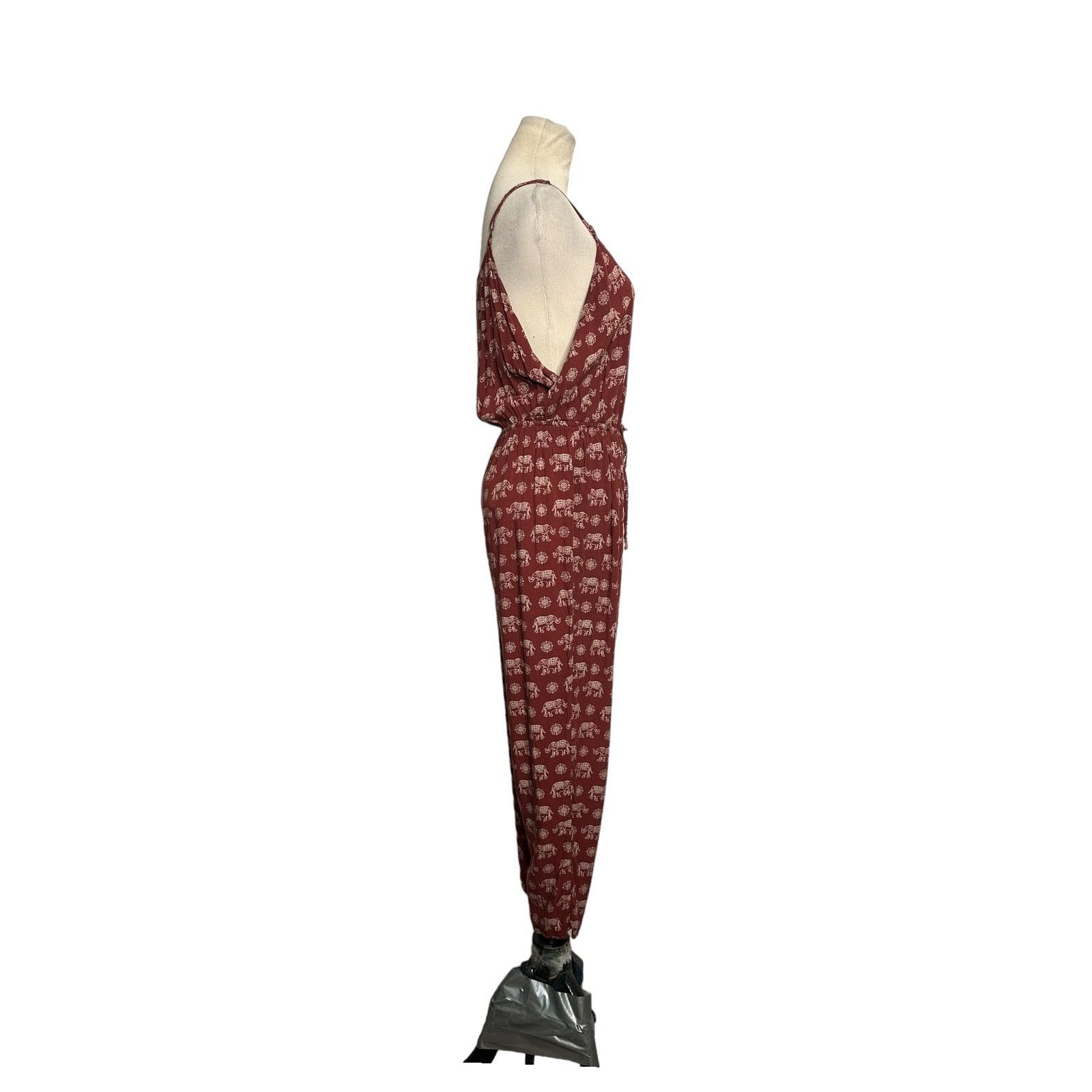 Forever 21 Forever 21 brown elephant print sleeveless jumpsuit size M Size 30" / US 8 / IT 44 - 2 Thumbnail