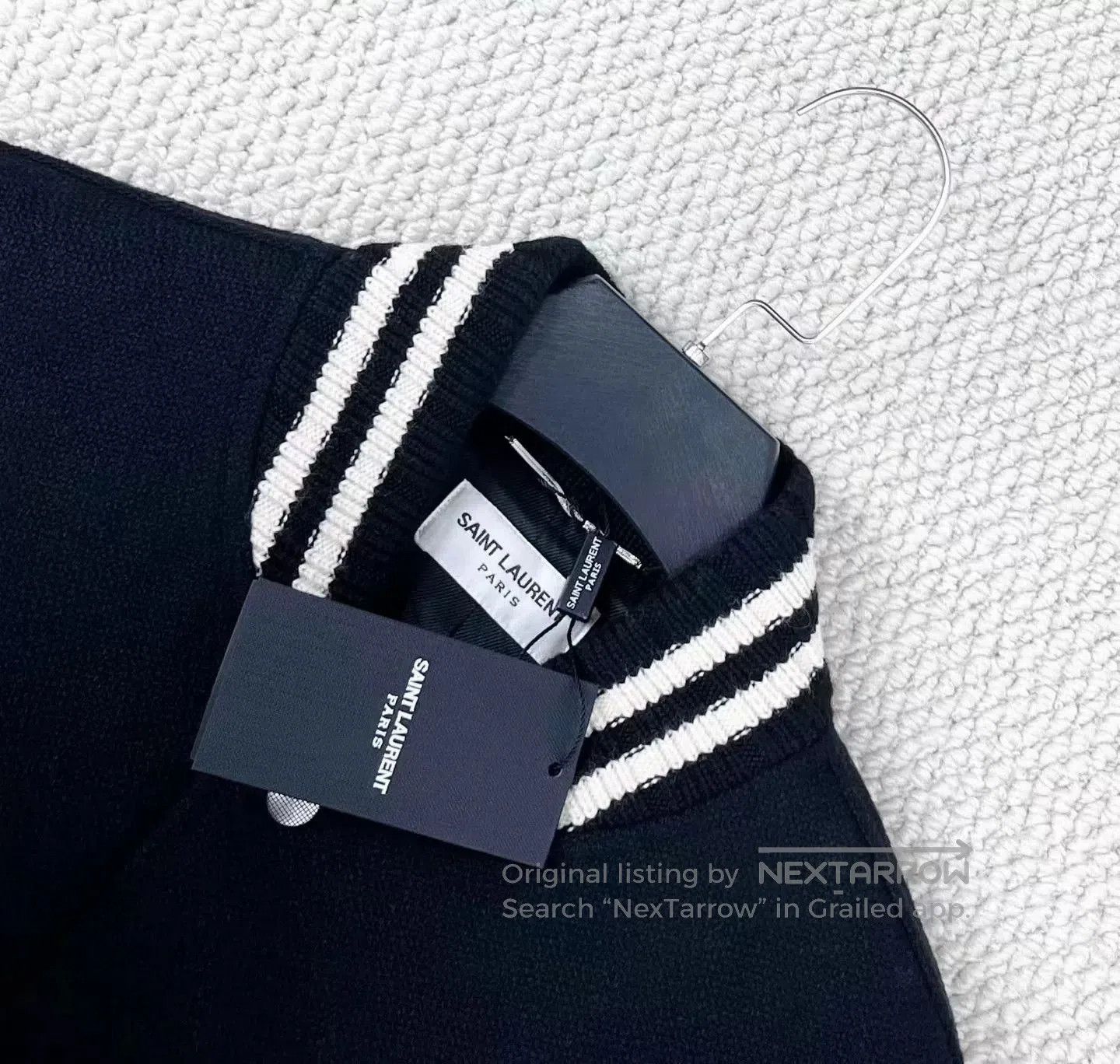 Saint Laurent Paris Saint Laurent Black Wool Baseball Jacket. Size US M / EU 48-50 / 2 - 3 Thumbnail
