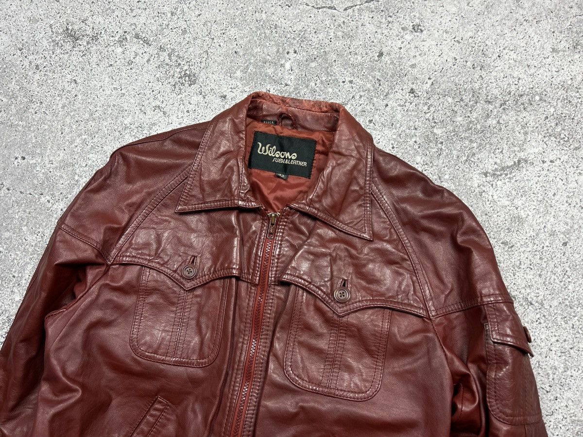 Wilsons Leather Burgundy Bomber Leather Jacket vintage Size S / US 4 / IT 40 - 6 Thumbnail