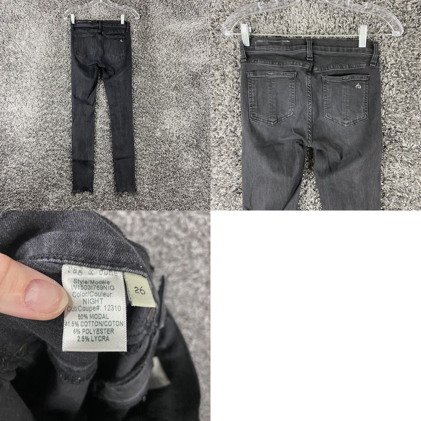 Rag & Bone Rag & Bone Jean Legging Black Distressed Skinny Women’s 26 - Women Jeans 26 Black Skinny Distressed Rag & Bone Size 26" / US 2 / IT 38 - 9 Thumbnail