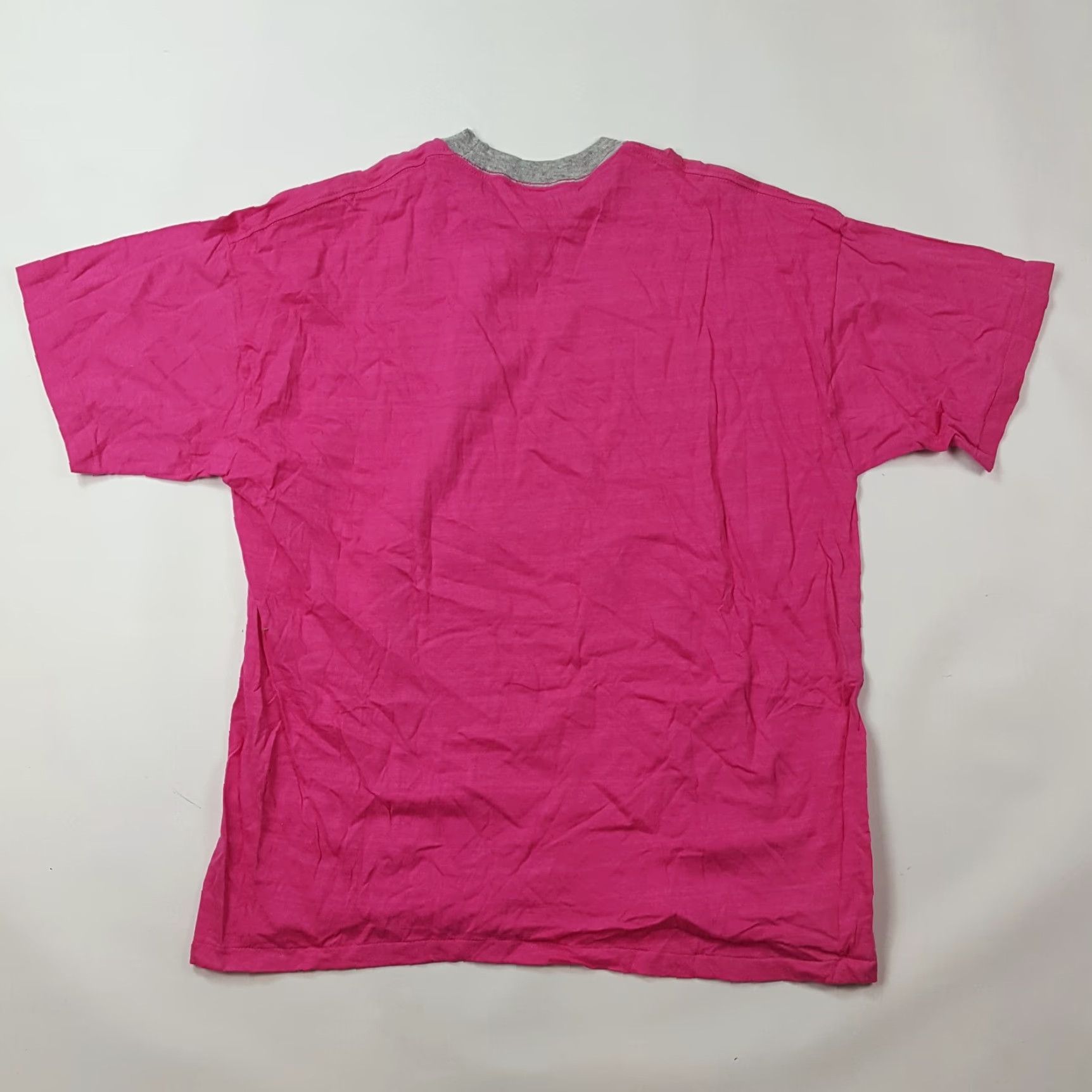 Etro VINTAGE Retro T-Shirt Mens XL Pink US Made Graphic Print Blank Plain 80s VTG USA Size US XL / EU 56 / 4 - 4 Thumbnail