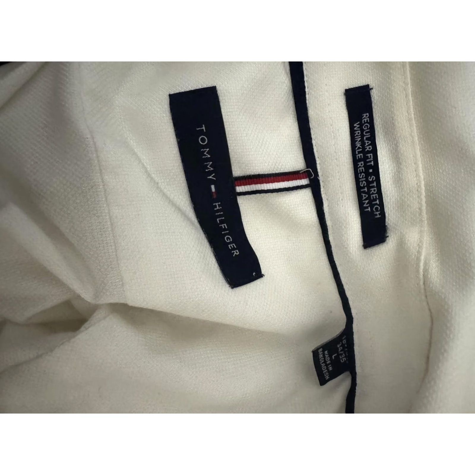 Tommy Hilfiger Tommy Hilfiger Shirt Mens L White Men Dress Regular Fit Stretch Size 42R - 3 Thumbnail