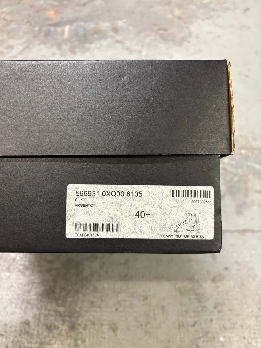 Designer × Saint Laurent Paris × Vintage 2010s Saint Laurent Lenny Silver Grey High Sneakers Size US 7.5 / EU 40-41 - 11 Thumbnail