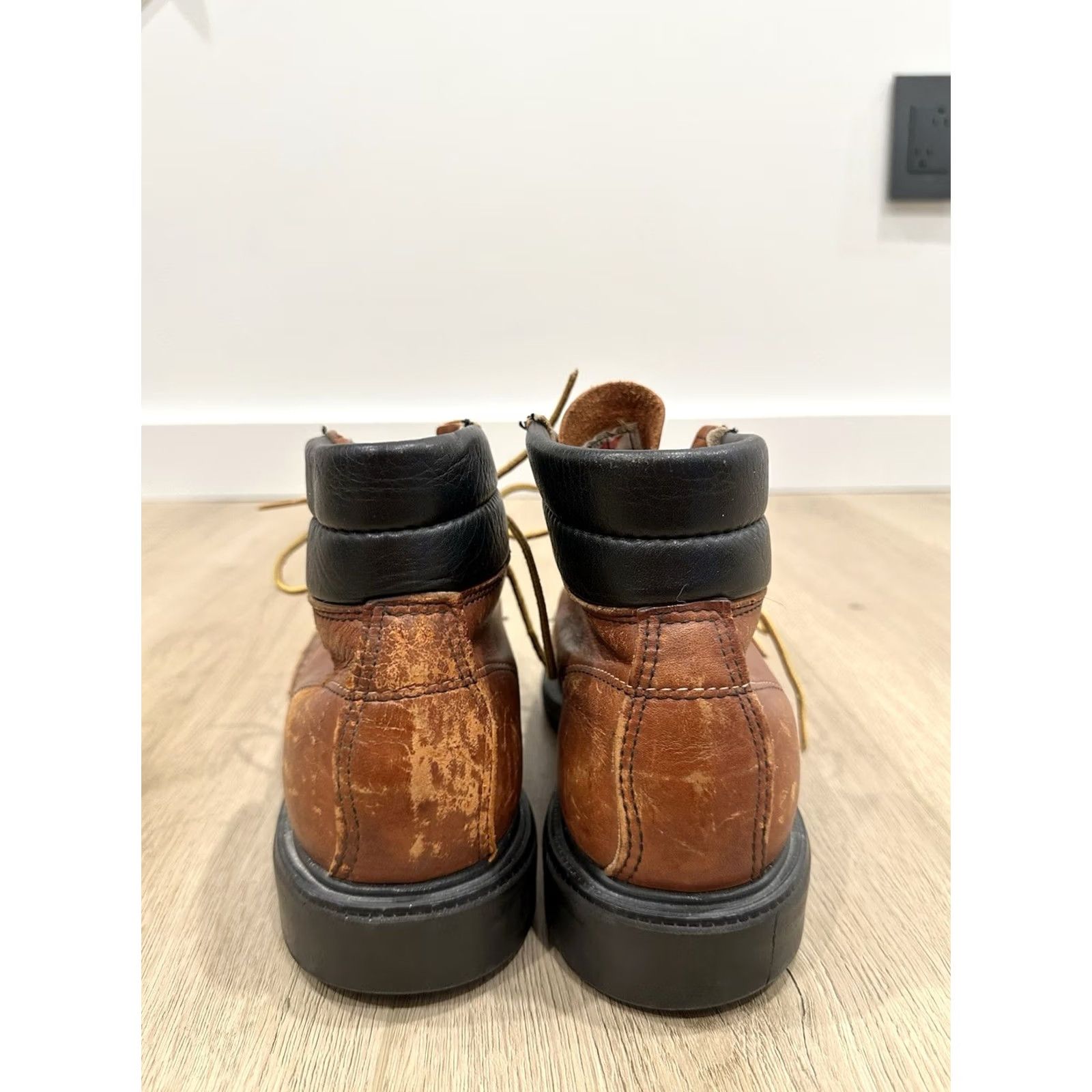 Red Wing Vintage Red Wing SuperSole #2245 Steel Toe Brown Leather Work Boots Made In USA Mens 6 D Size US 6 / EU 39 - 4 Thumbnail
