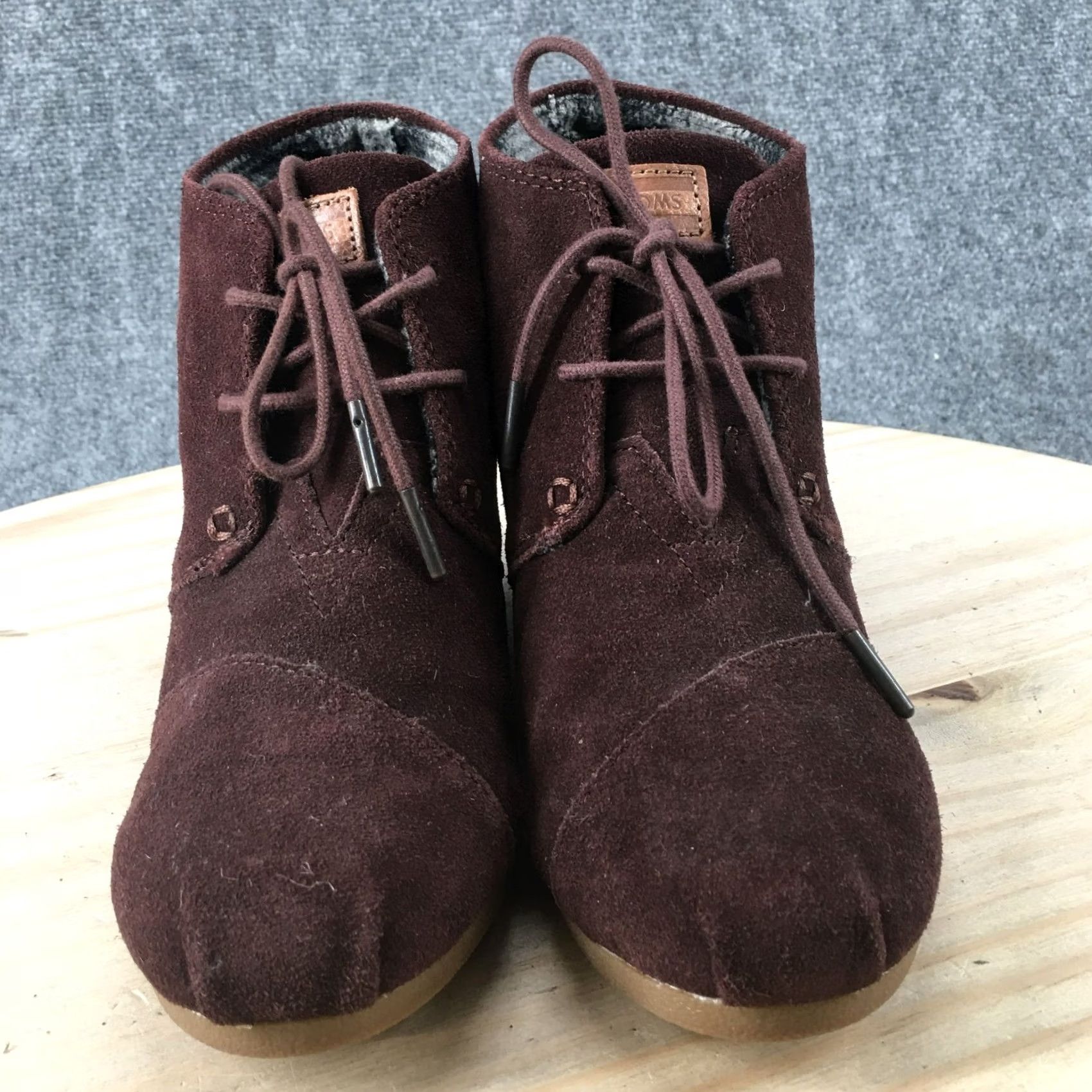 Toms Toms Boots Womens 9 Wedge Ankle Booties Brown Leather Lace Up Casual Round Toe Shoes Mens? Size US 9 / IT 39 - 4 Thumbnail