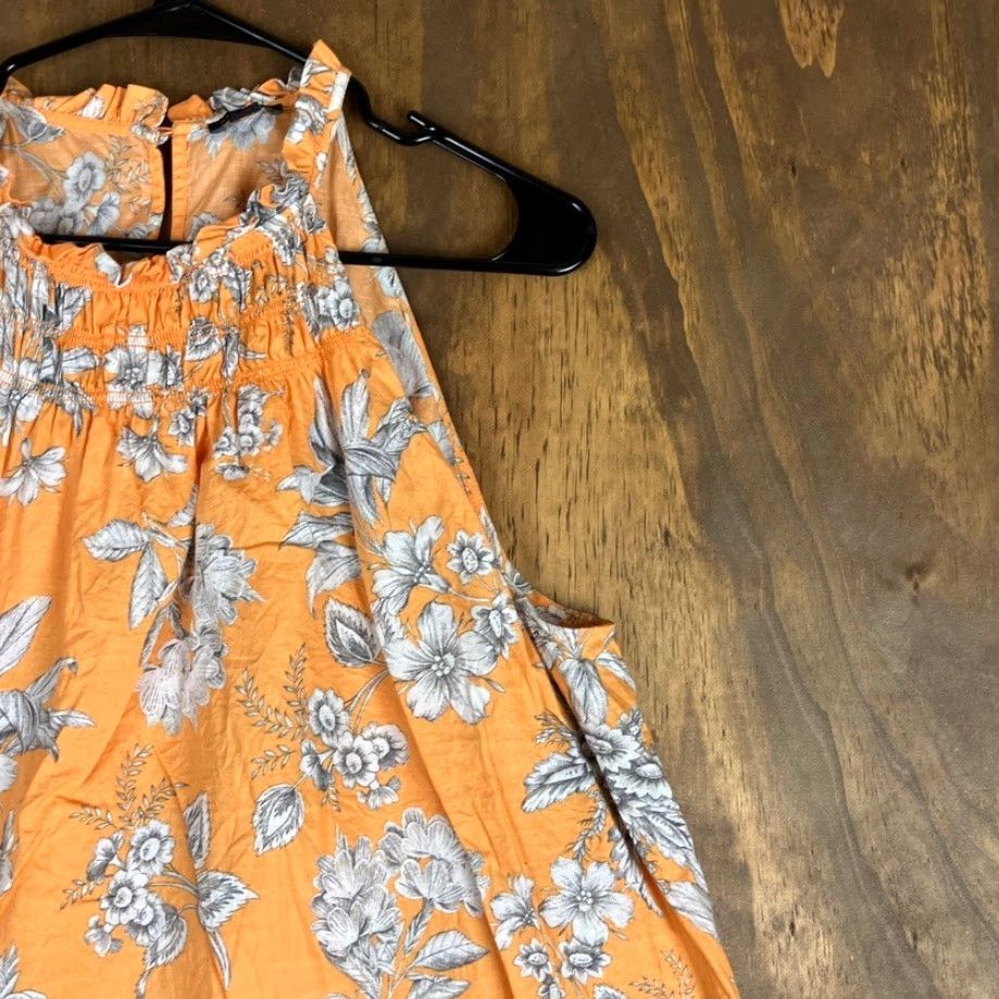 Ann Taylor Ann Taylor Blouse Womens Halter Sleeveless Marigold Tropical Floral Toile XL Size XL / US 12-14 / IT 48-50 - 5 Thumbnail