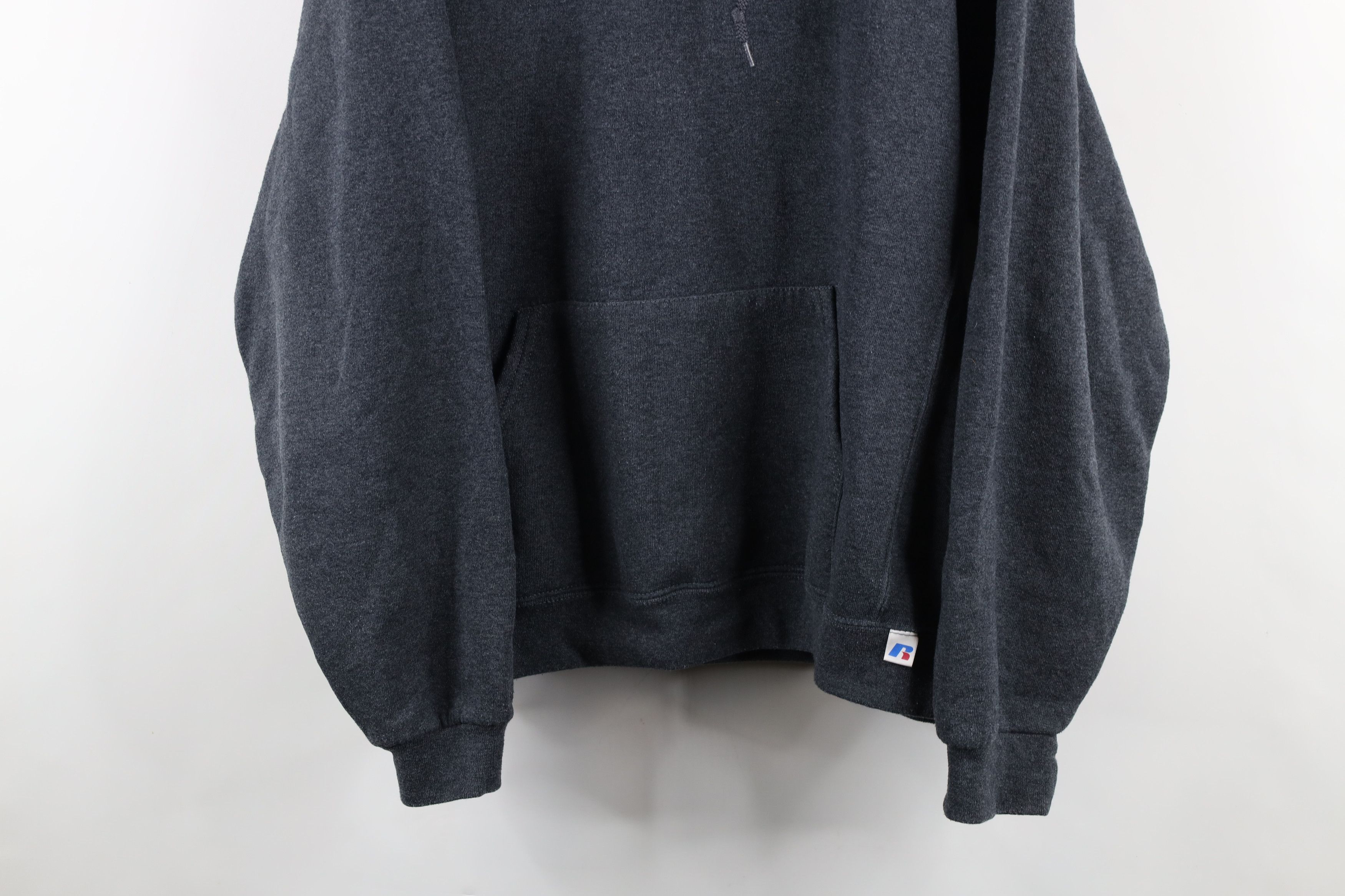 Russell Athletic × Vintage Vintage 90s Russell Athletic Blank Heavyweight Hoodie Gray Size US XXL / EU 58 / 5 - 3 Thumbnail