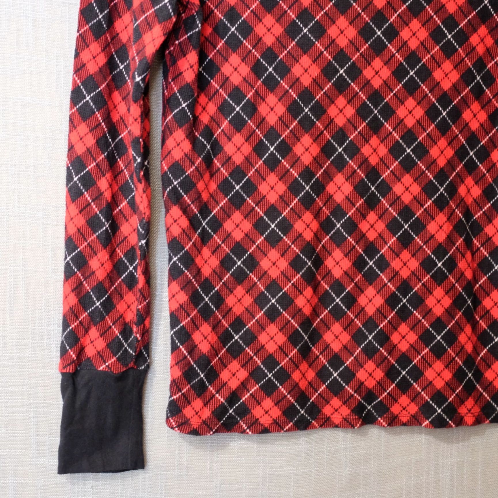 Victoria's Secret Victoria’s Secret Thermal Red/Black Plaid Pajamas Top Stretch Womens M #H99-50 Shirt Size M / US 6-8 / IT 42-44 - 7 Thumbnail