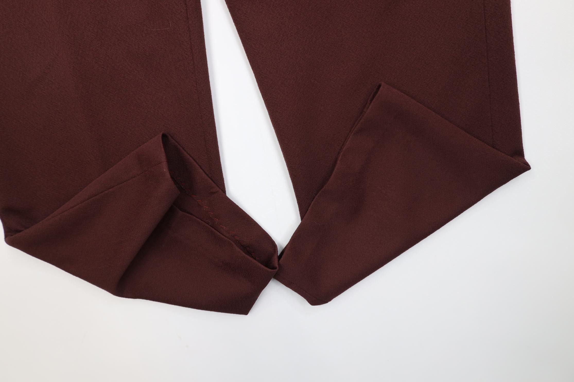 Vintage Vintage 70s Streetwear Wide Leg Chino Pants Burgundy USA Size US 40 / EU 56 - 5 Thumbnail